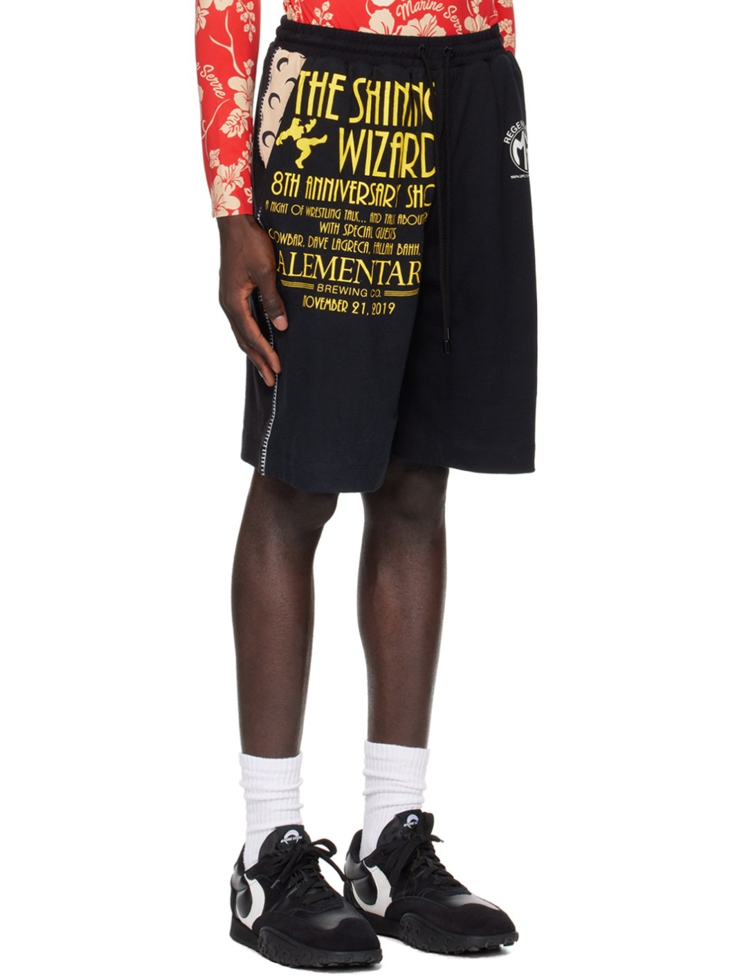 Black Regenerated T-Shirt Shorts - 2