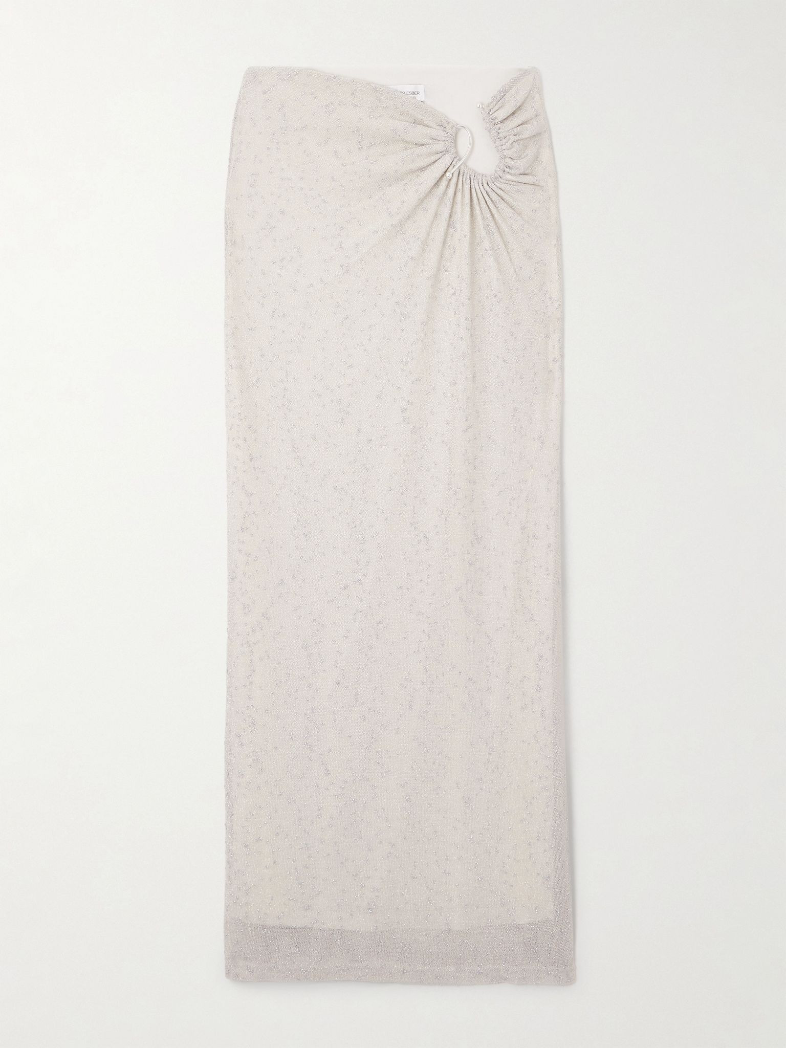 Imber gathered metallic jersey maxi skirt Silver - 1