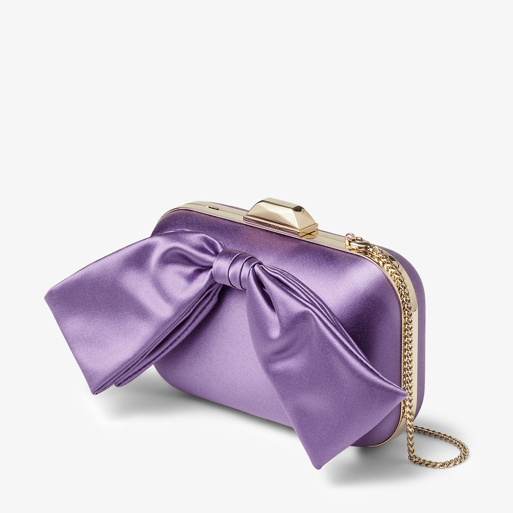 Cloud
Wisteria Satin Clutch Bag with Bow - 4
