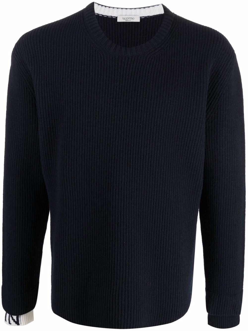 long-sleeve ribbed-knit jumper - 1