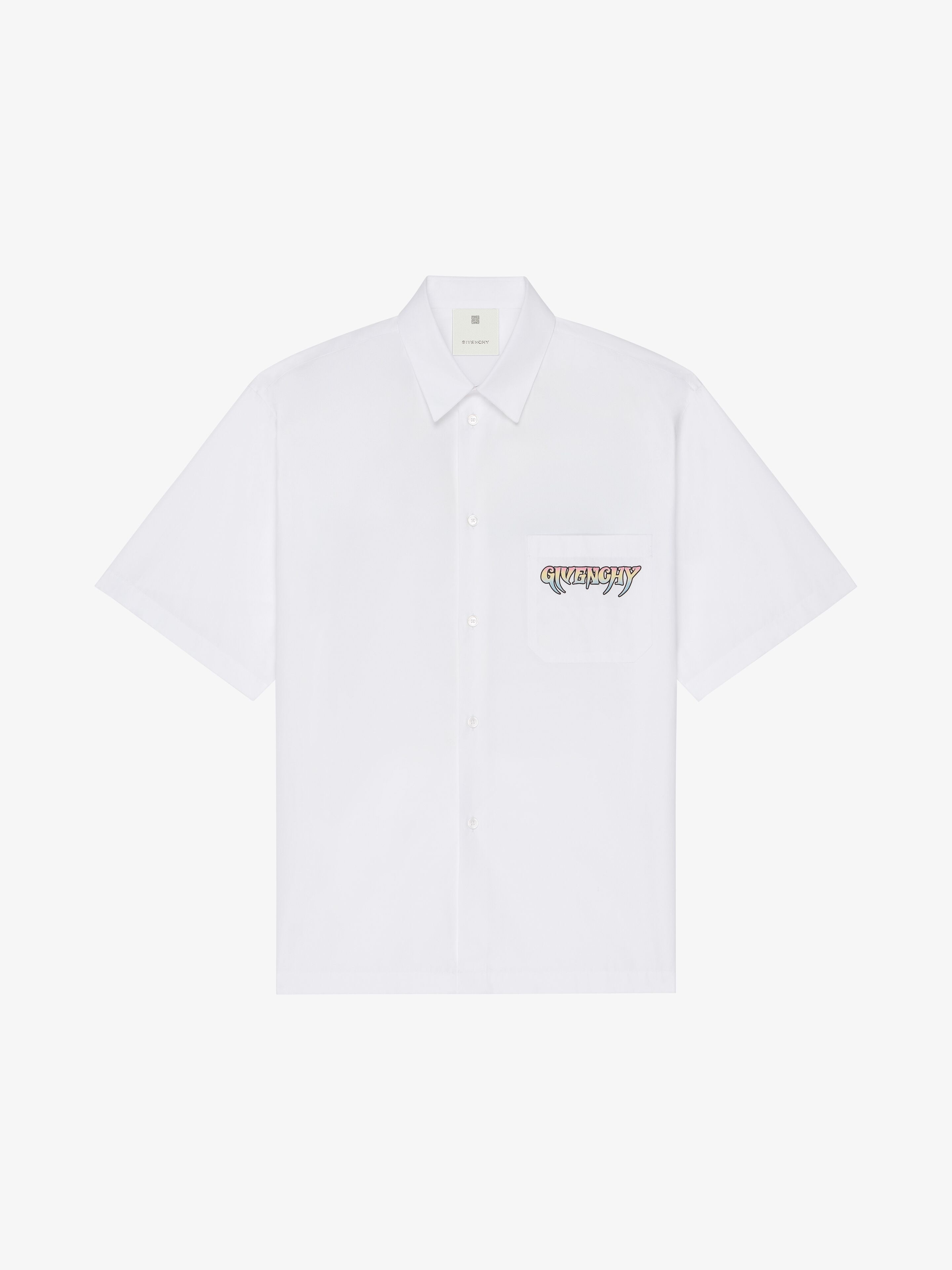 SHIRT IN POPLIN WITH GIVENCHY WORLD TOUR PRINT - 1