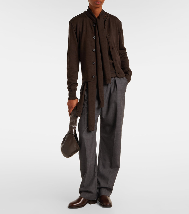 Lemaire Twisted tie-detail wool-blend cardigan outlook
