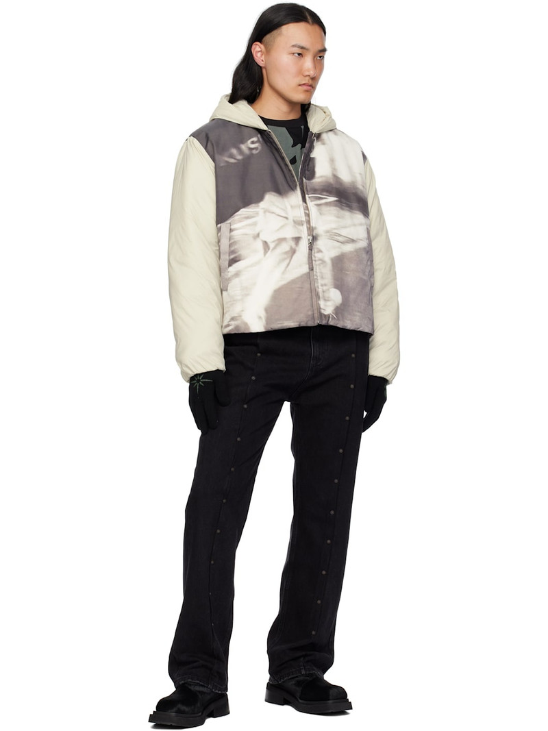 KUSIKOHC Off-White & Gray Padded Printed Jacket outlook