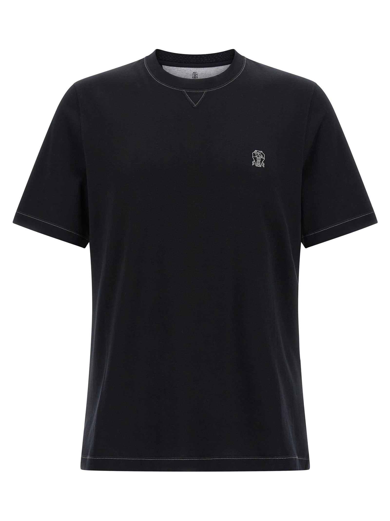 Logo Embroidery T-Shirt Black - 1