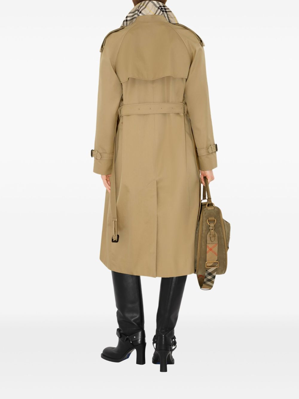 raglan-sleeve belted trench coat - 3