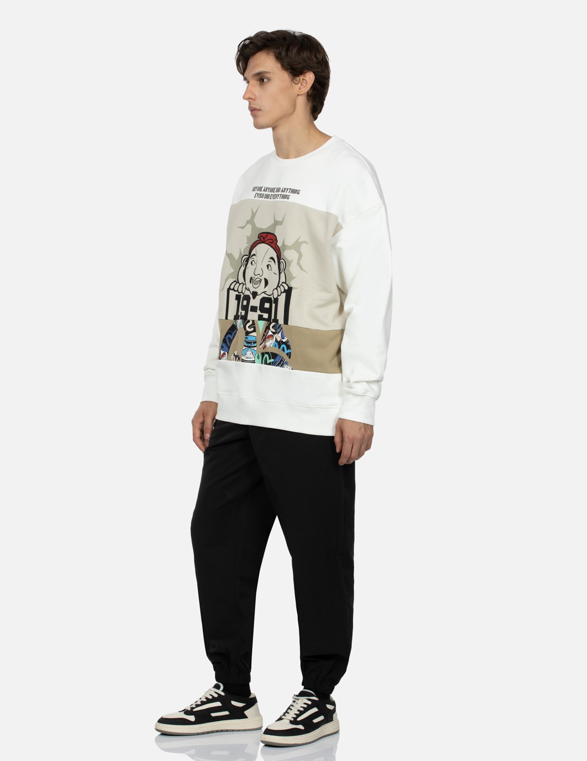 HIDE-AND-SEEK GODHEAD AND SEAGULL EMBROIDERY LOOSE FIT JOGGERS - 4