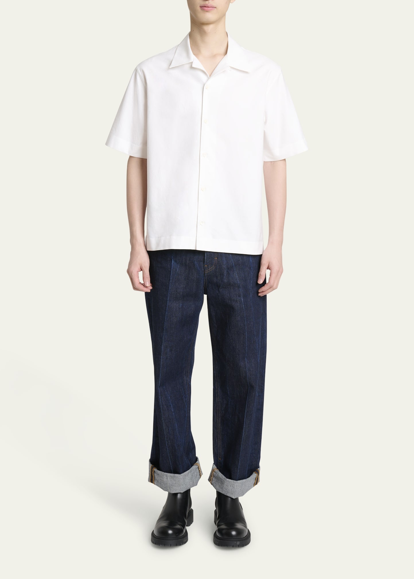 Men's Logo-Back Poplin Bowling Shirt - 2