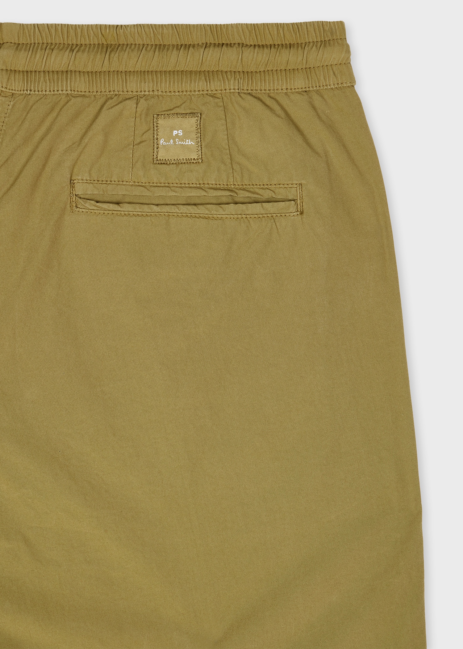 Khaki Cotton Poplin Drawstring Trousers - 2
