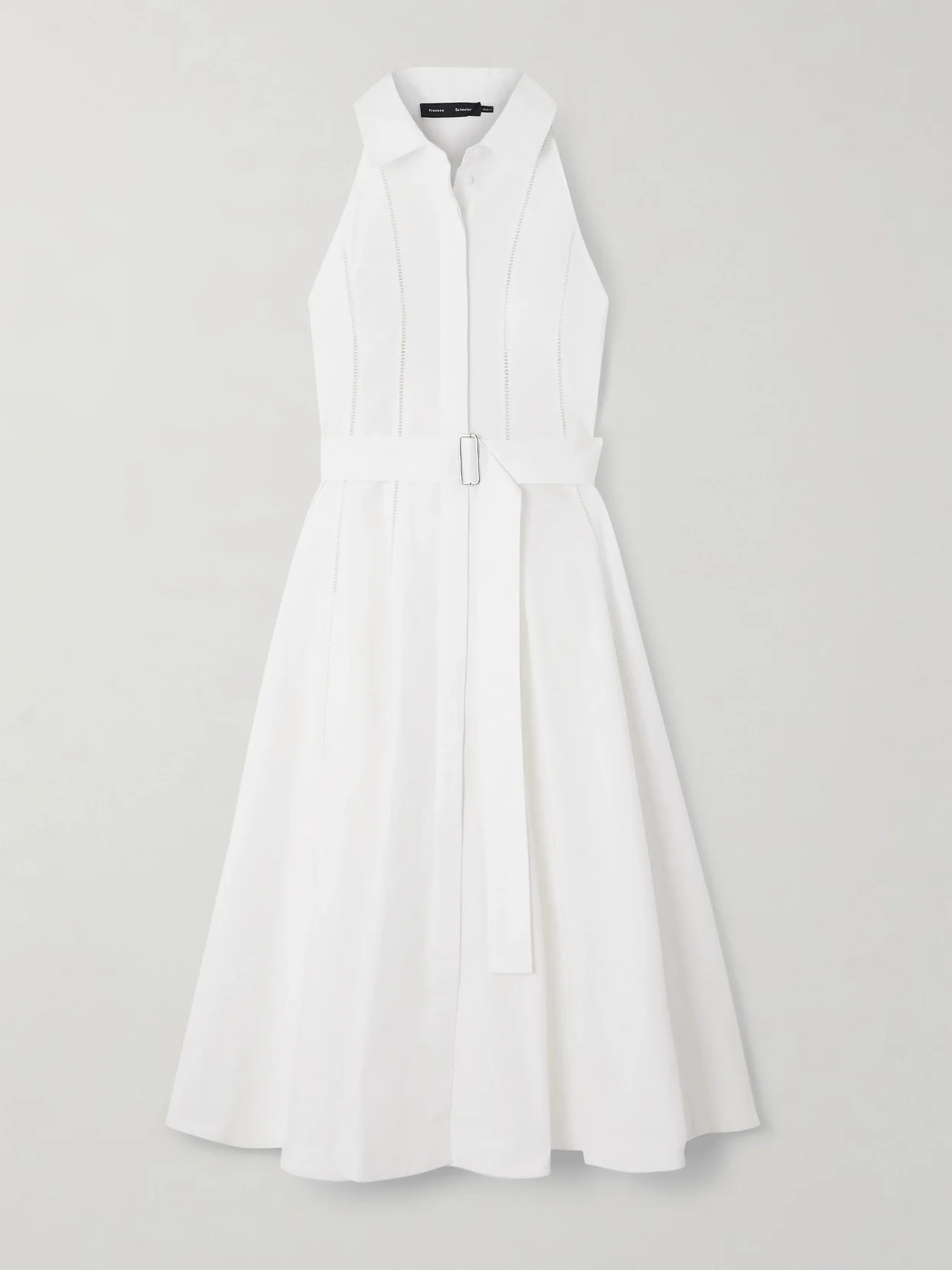 Dorothy Crochet-trimmed Cotton-blend Poplin Midi Shirt Dress - 1