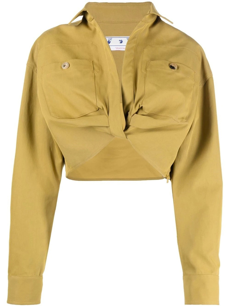twist-front cropped cargo shirt 1