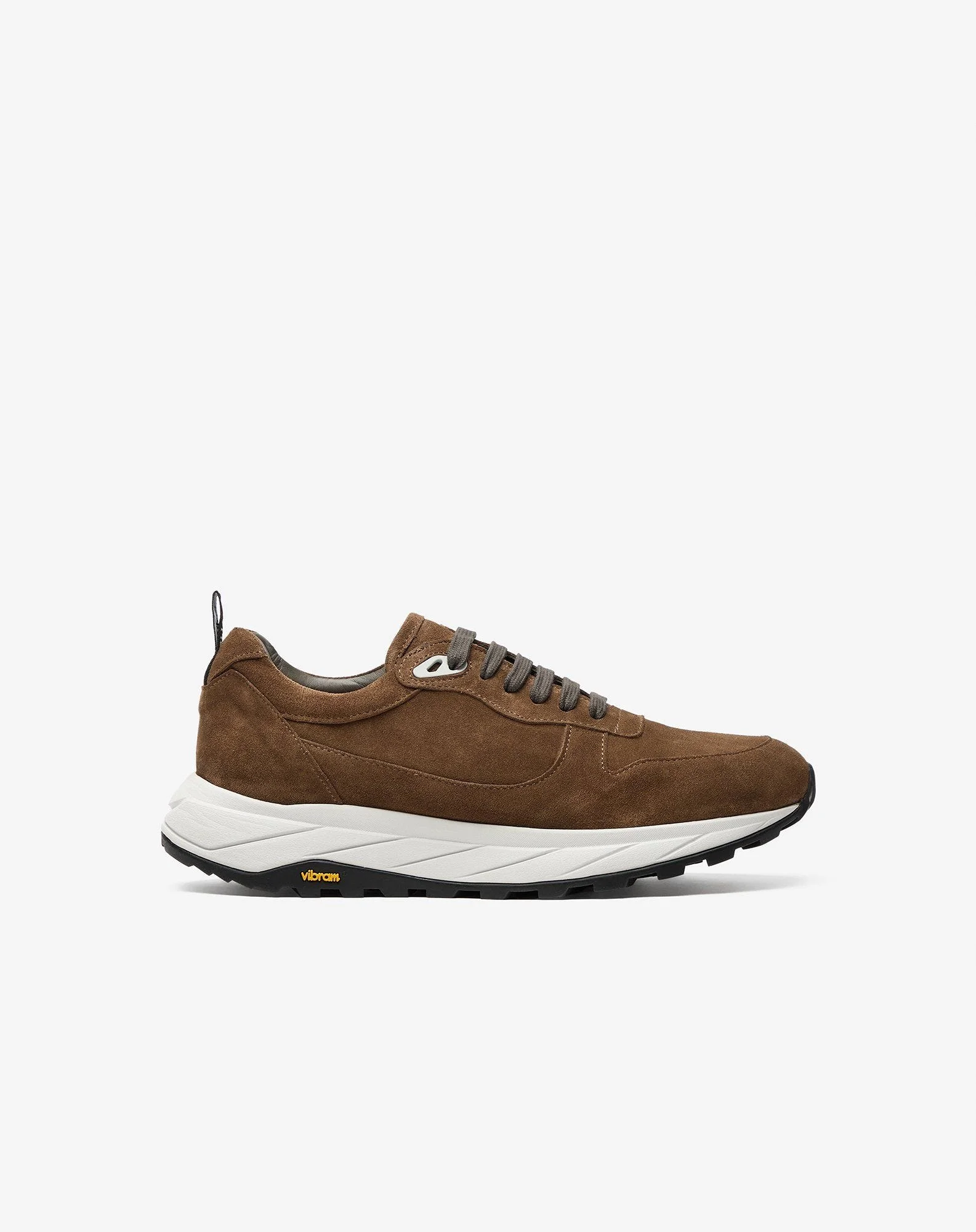 Brown suede running shoes - 1