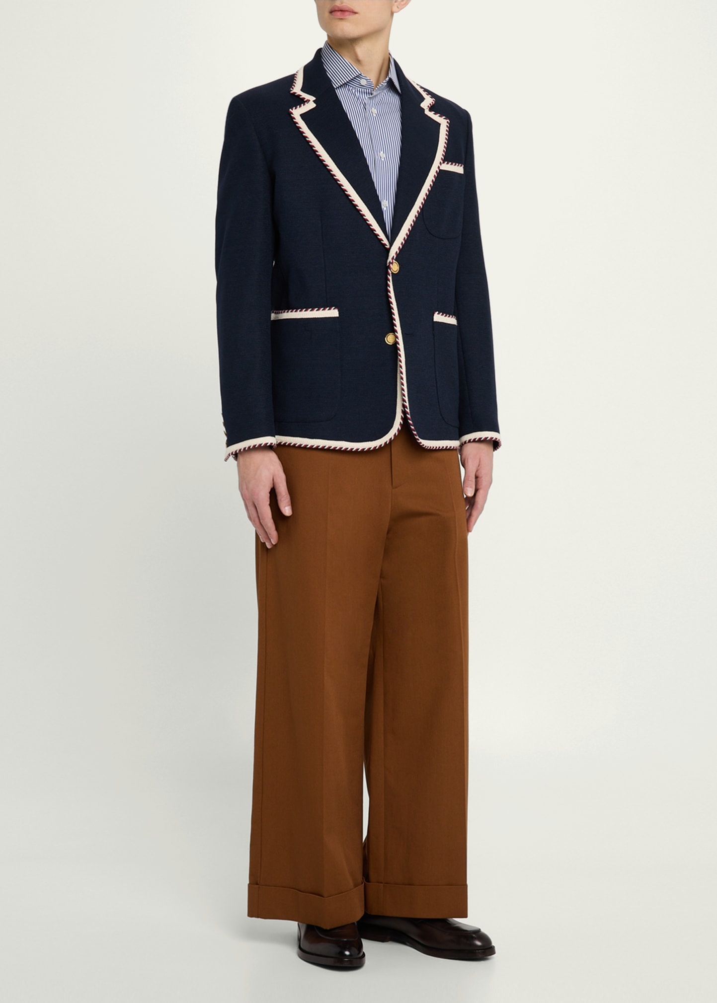 Men's VLogo Contrast-Trim Blazer - 2