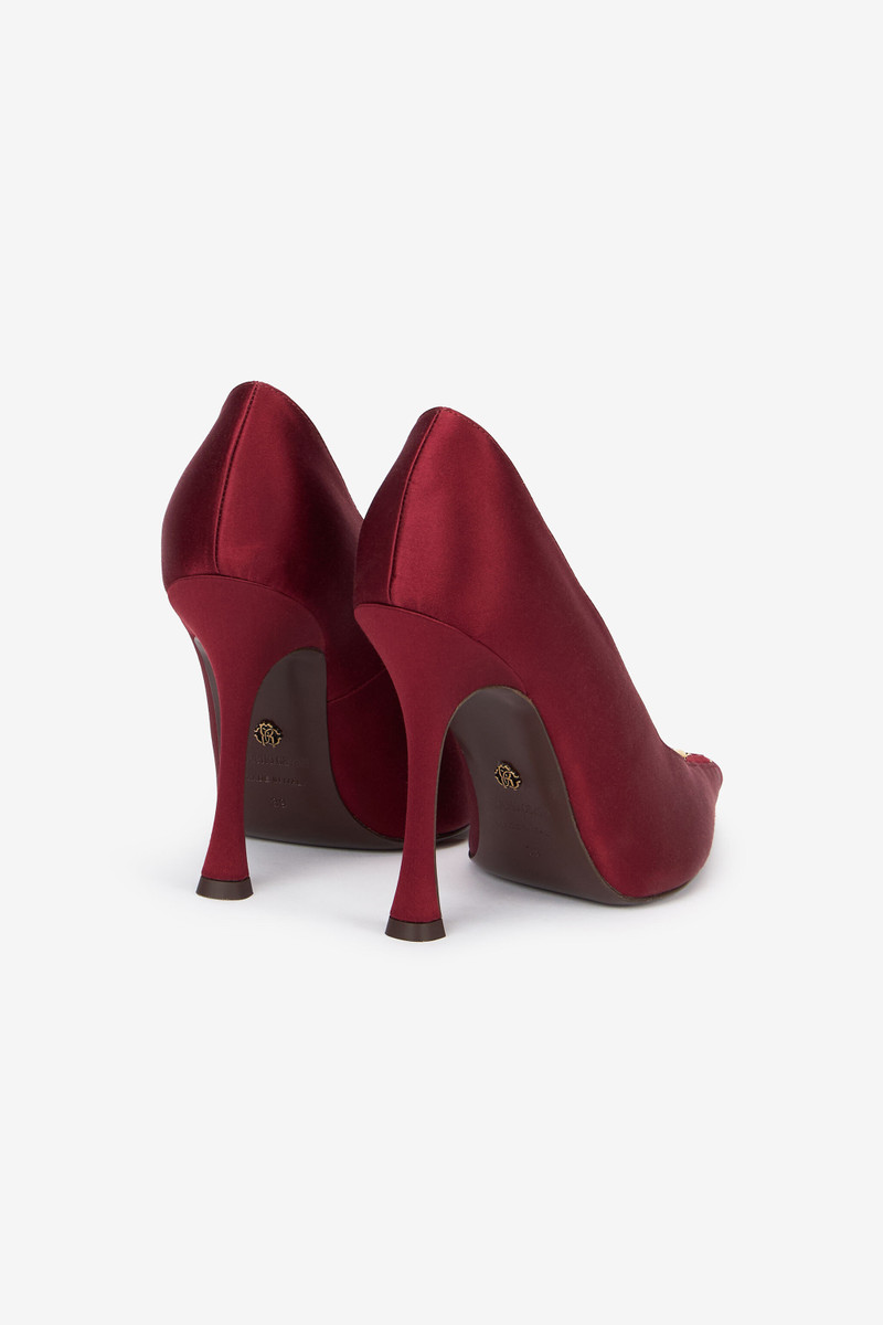 Roberto Cavalli Burgundy Pumps With Leaf Insert outlook