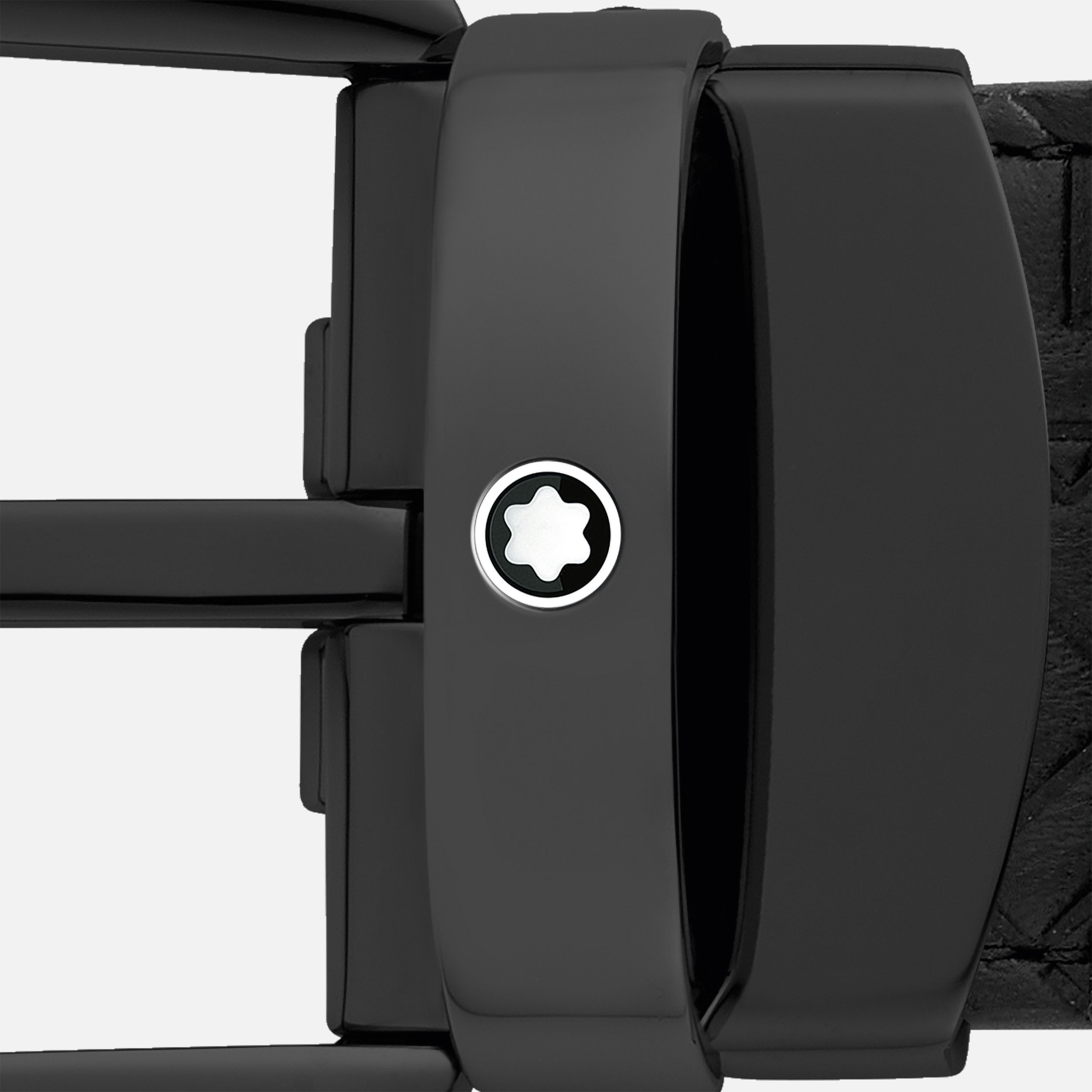 Horseshoe buckle black 35 mm leather belt - 2