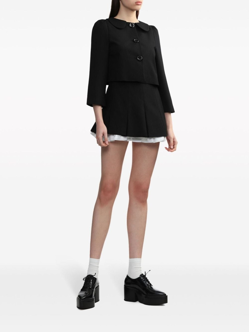 SHUSHU/TONG ruffled-trim pleated miniskirt outlook