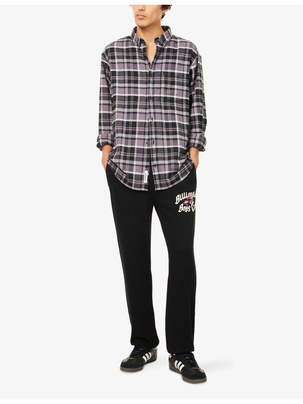 Flamingo Elasticated-Cuffs Cotton-Jersey Jogging Bottoms - 2