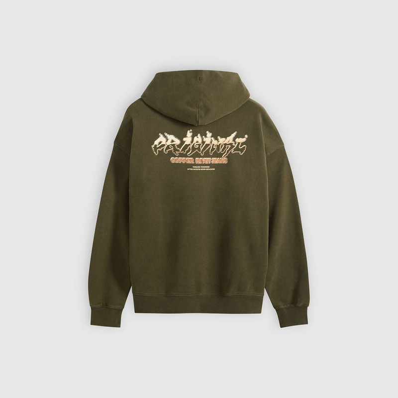 TWO HORSE BOXY GRUNGE WASH HOODIE SWEATSHIRT 6