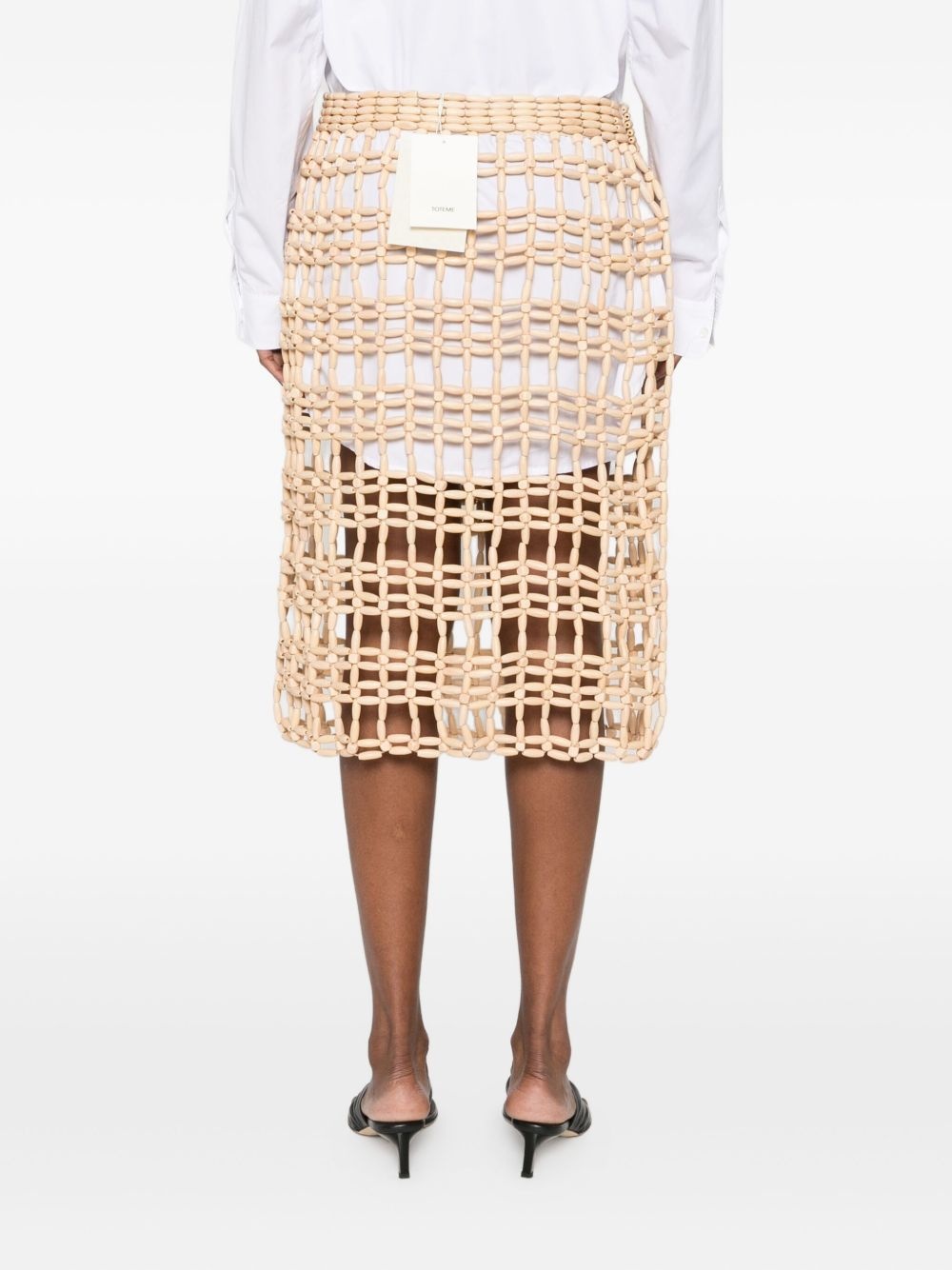 beaded grid midi skirt - 4
