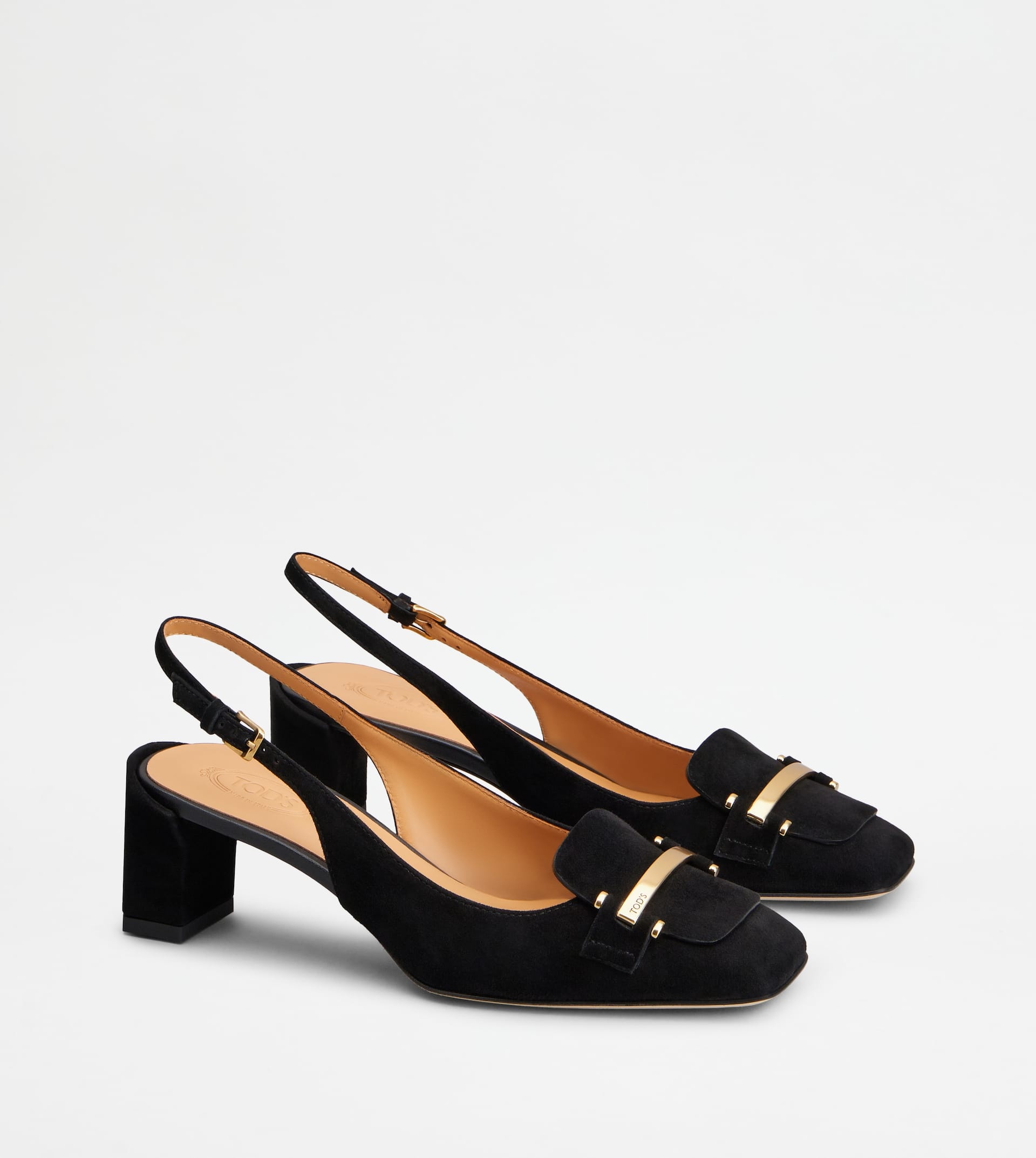 SLINGBACK PUMPS IN SUEDE - BLACK - 2