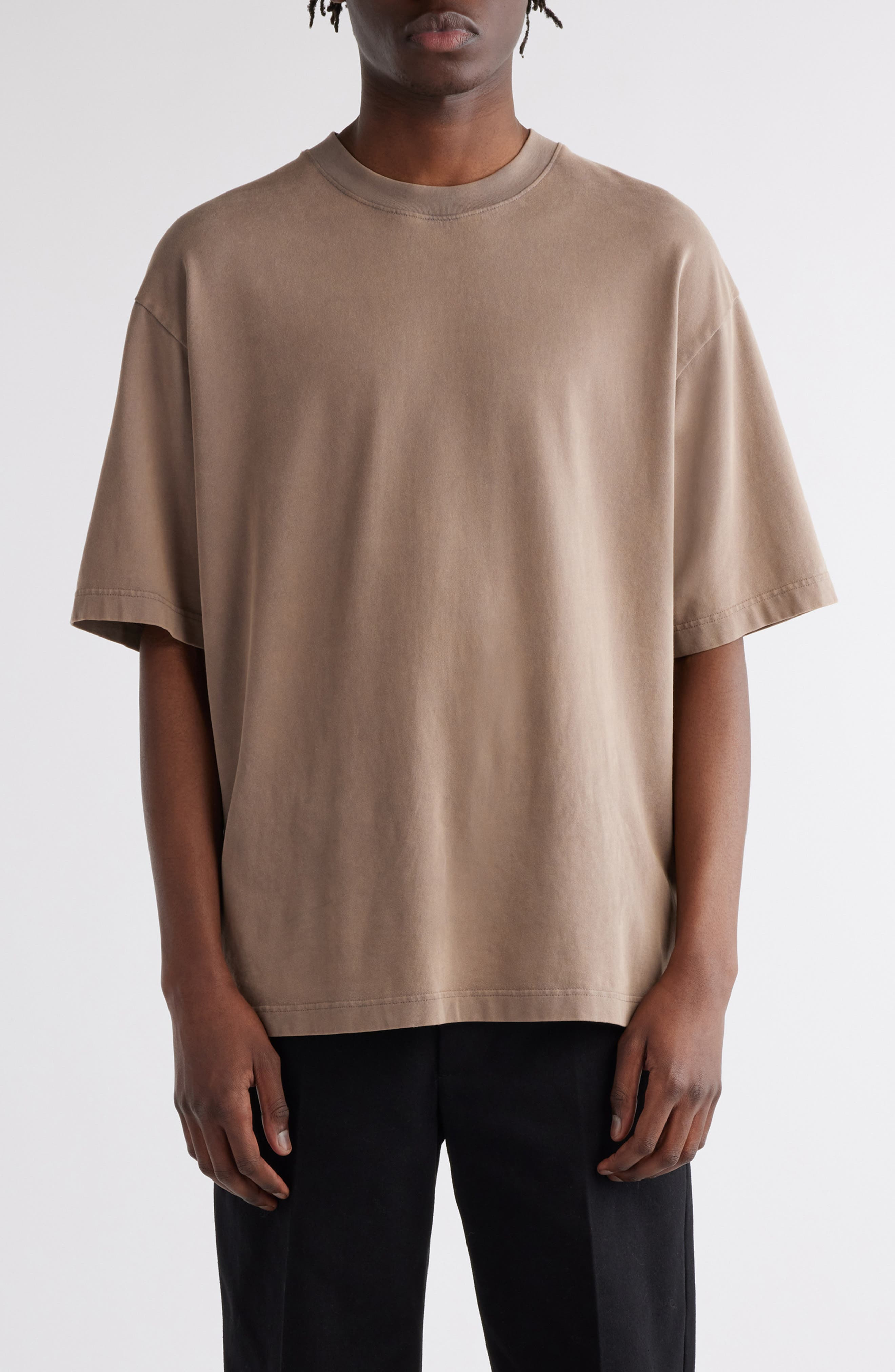 Acne Studios Extorr Logo Back T-Shirt in Taupe Brown at Nordstrom - 1