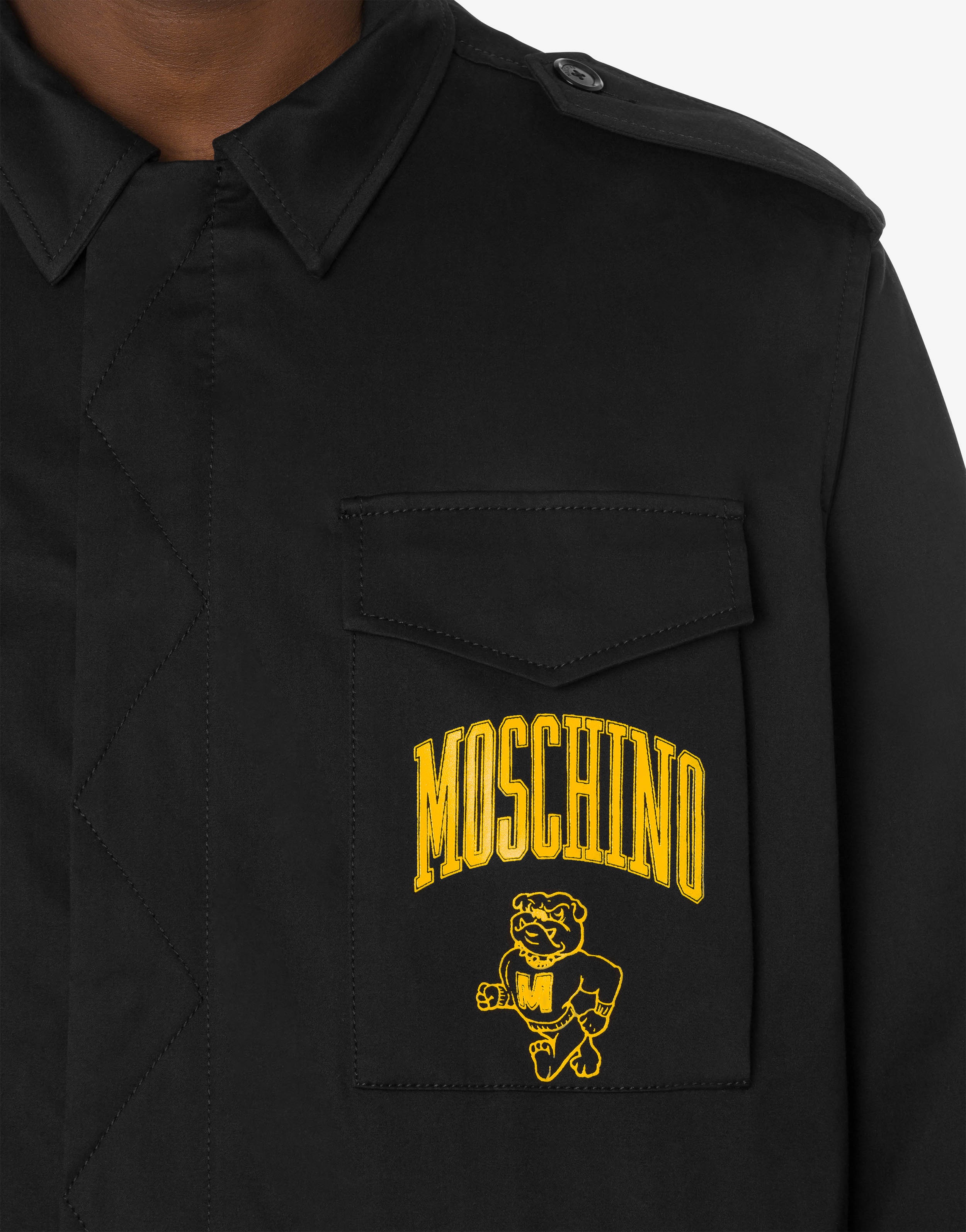 MOSCHINO VARSITY MATT SATIN JACKET - 4