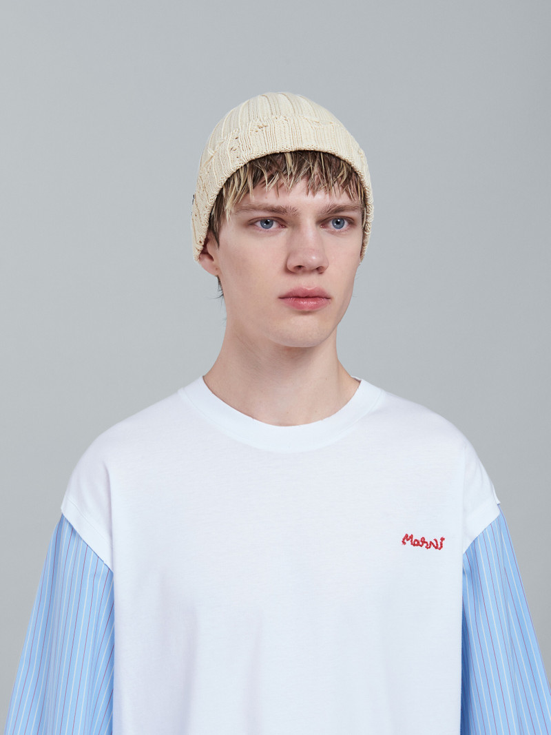 Marni WHITE COTTON BEANIE outlook