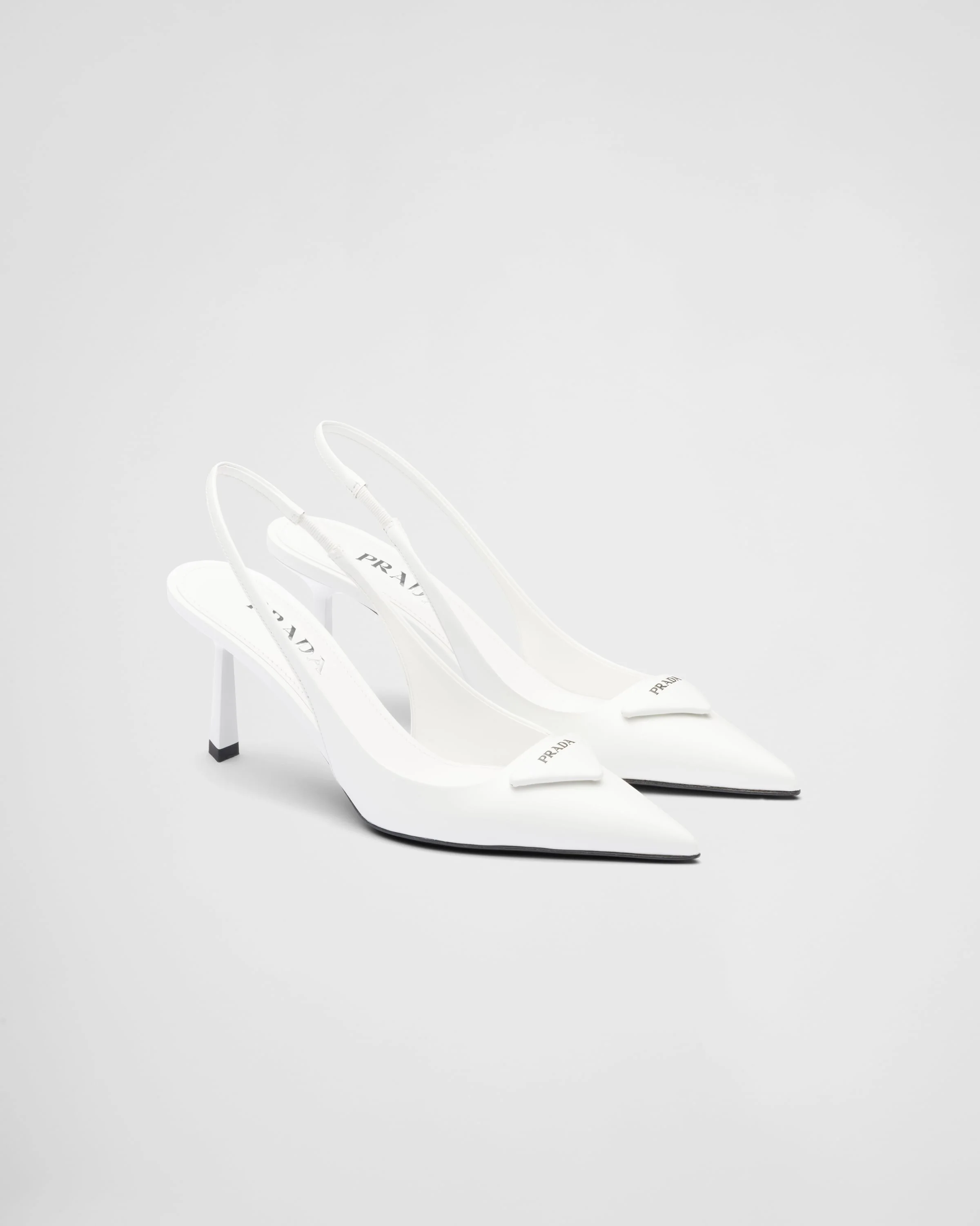 Brushed leather slingback pumps - 1