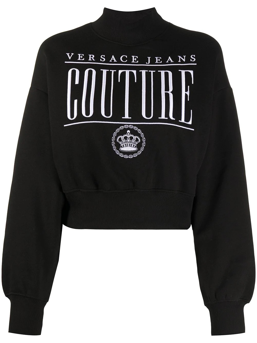 cropped logo print sweatshirt - 1