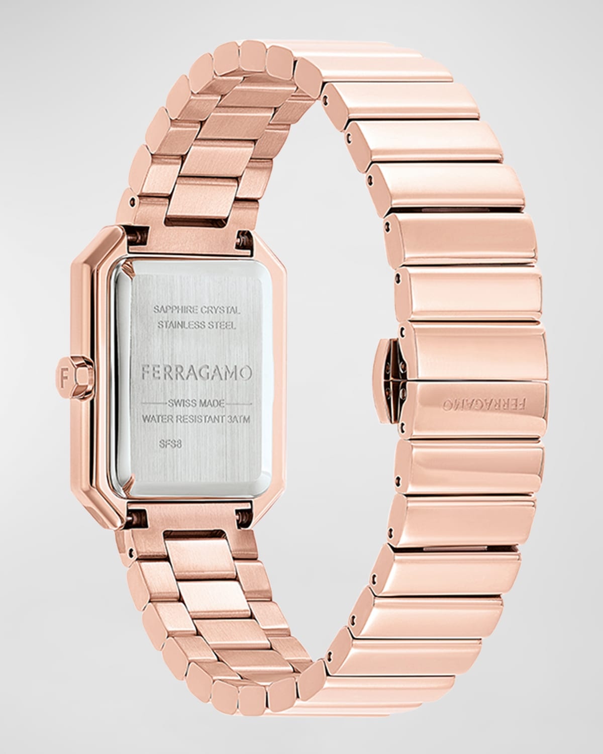 26.5x33.5mm Ferragamo Crystal Watch with Rose Gold Dial - 3