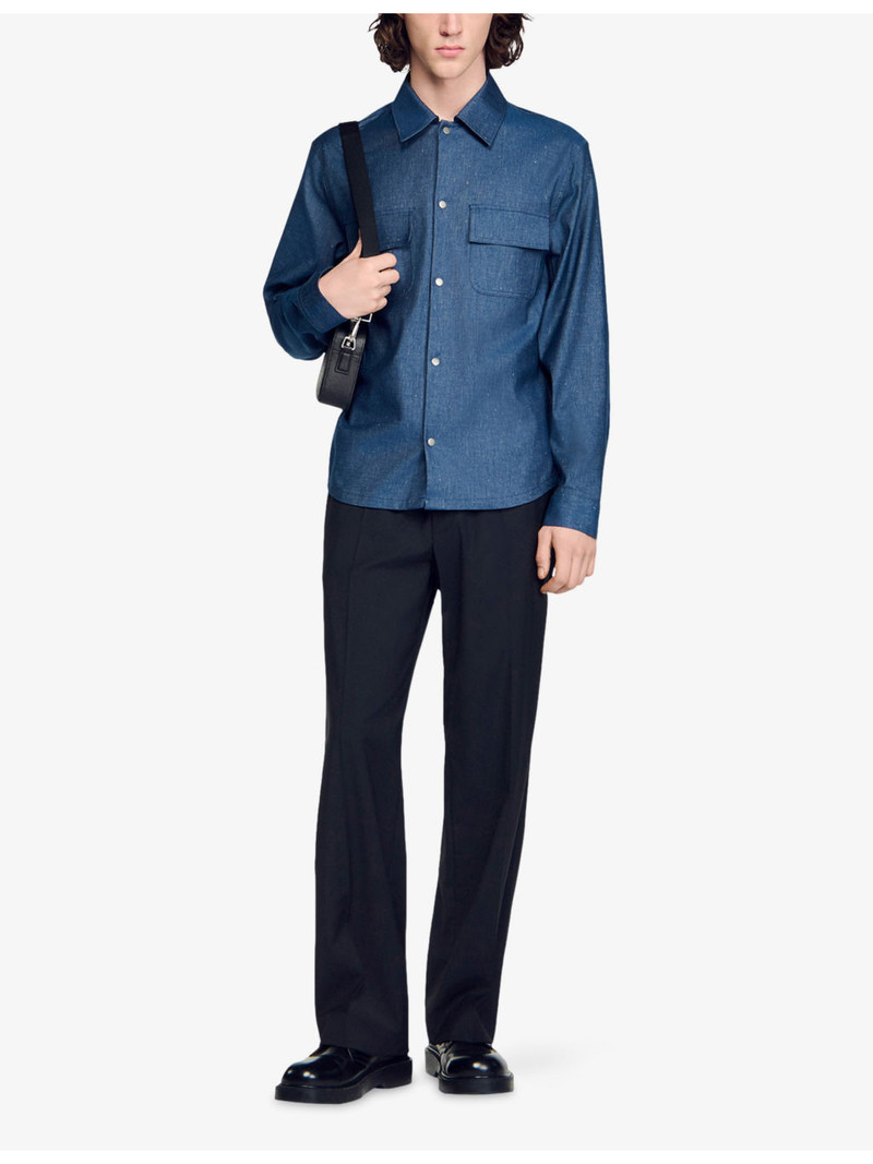 Sandro Long-Sleeved Denim Shirt outlook