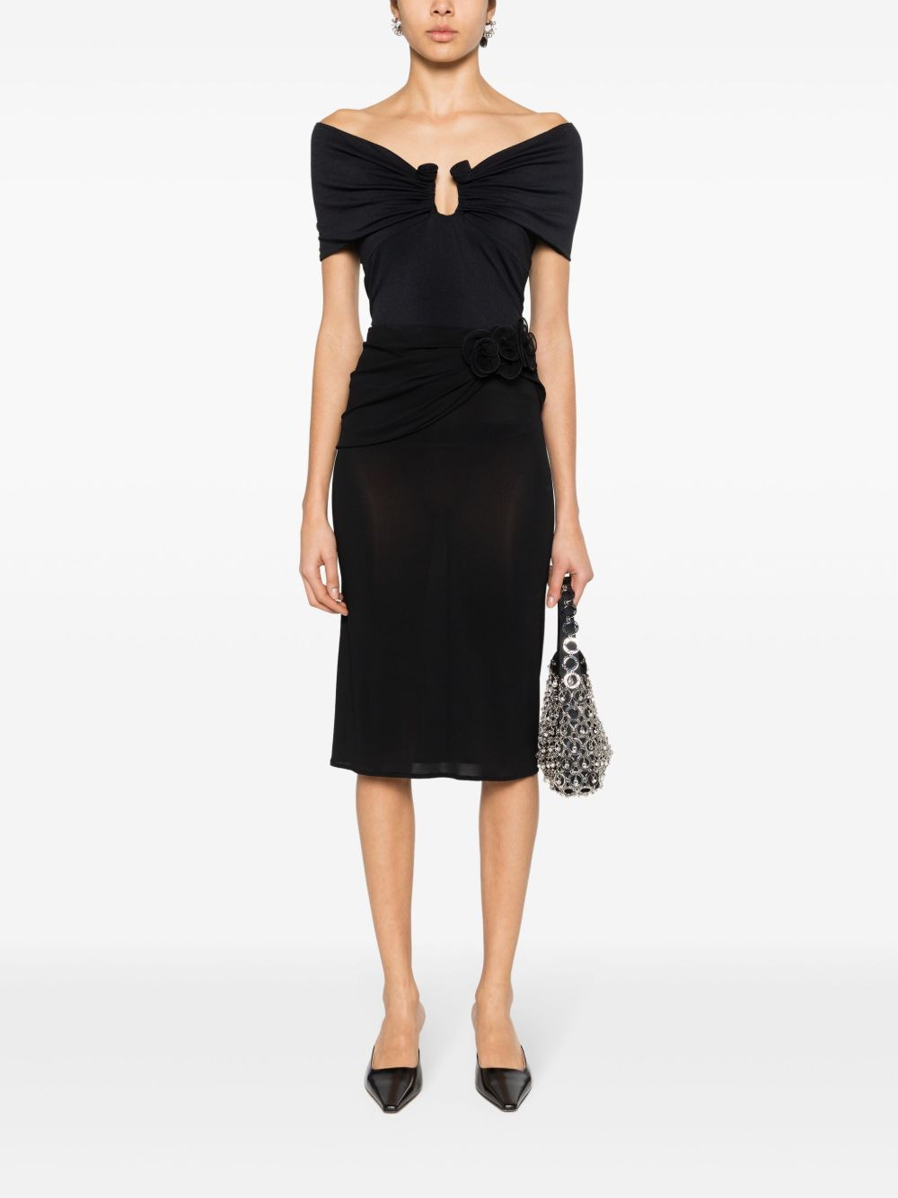 off-shoulder cropped blouse - 2