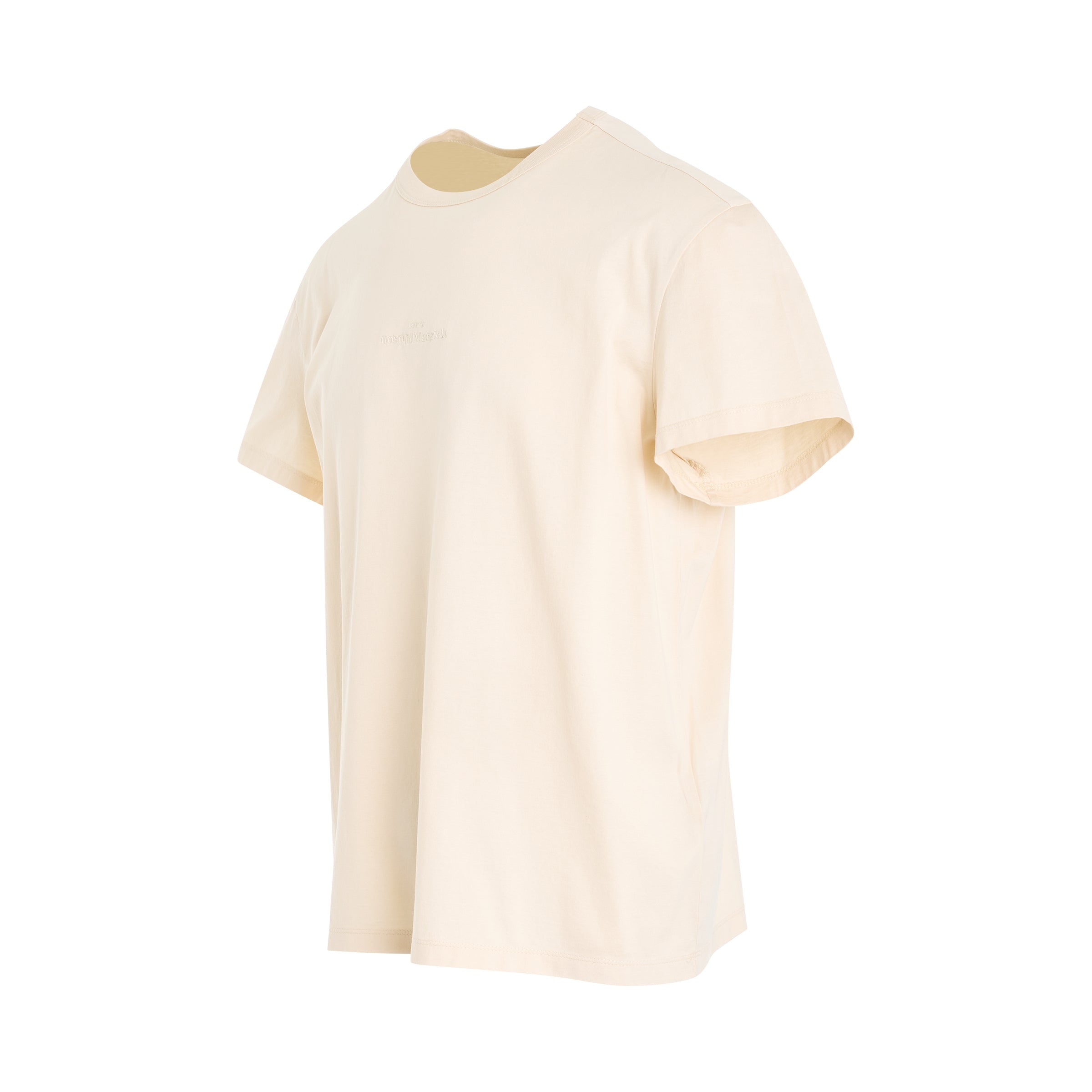 Upside Down Logo T-Shirt in Beige - 2