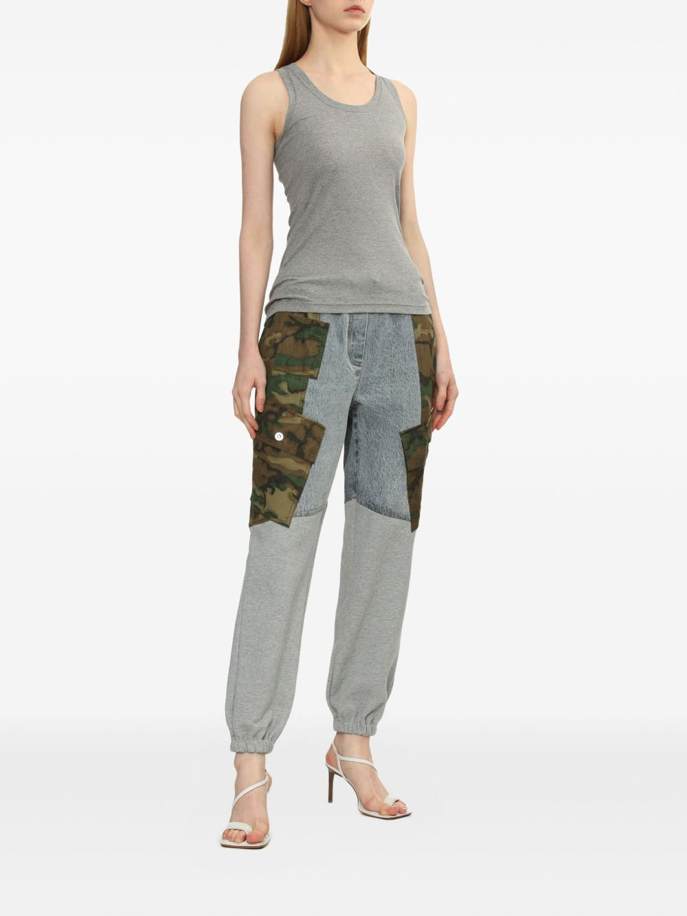 camouflage-panel jeans - 2