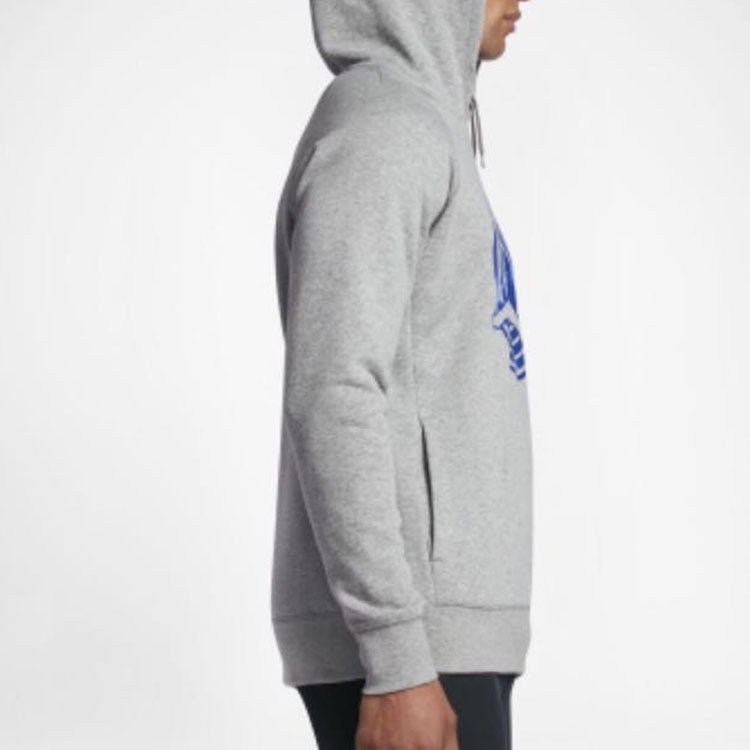 Men's Air Jordan 11 Fleece Po Casual Sports Fleece Lined Long Sleeves Printing Hooded Gray 823715-06 - 5