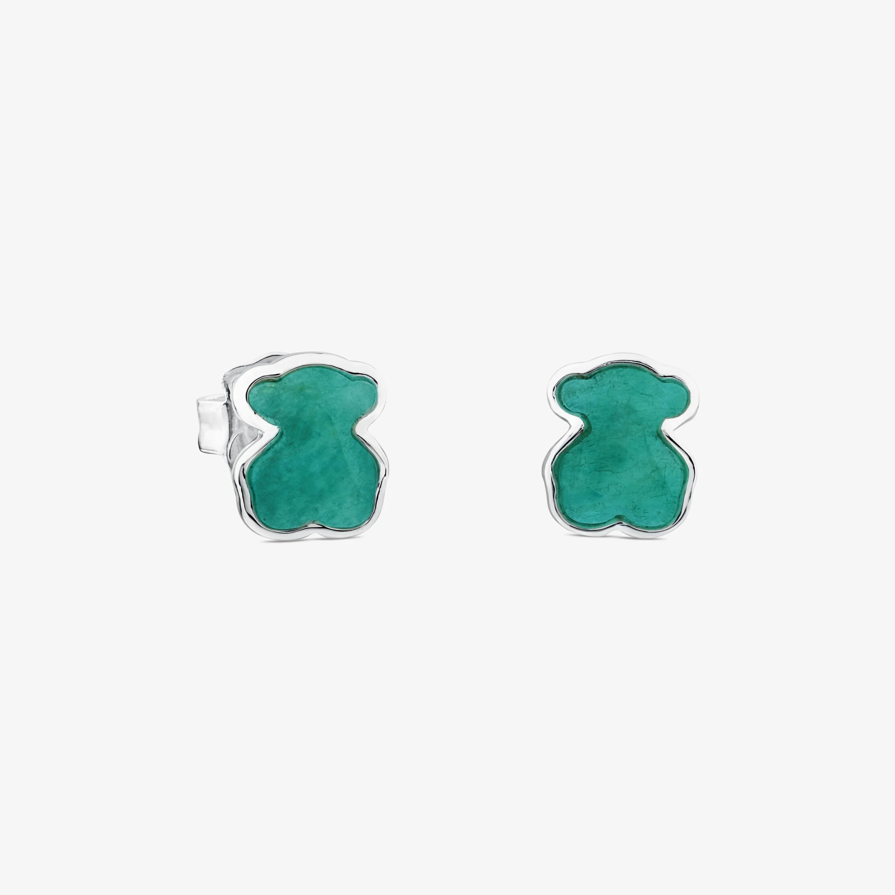 Silver New Color Earrings with Amazonite - 1