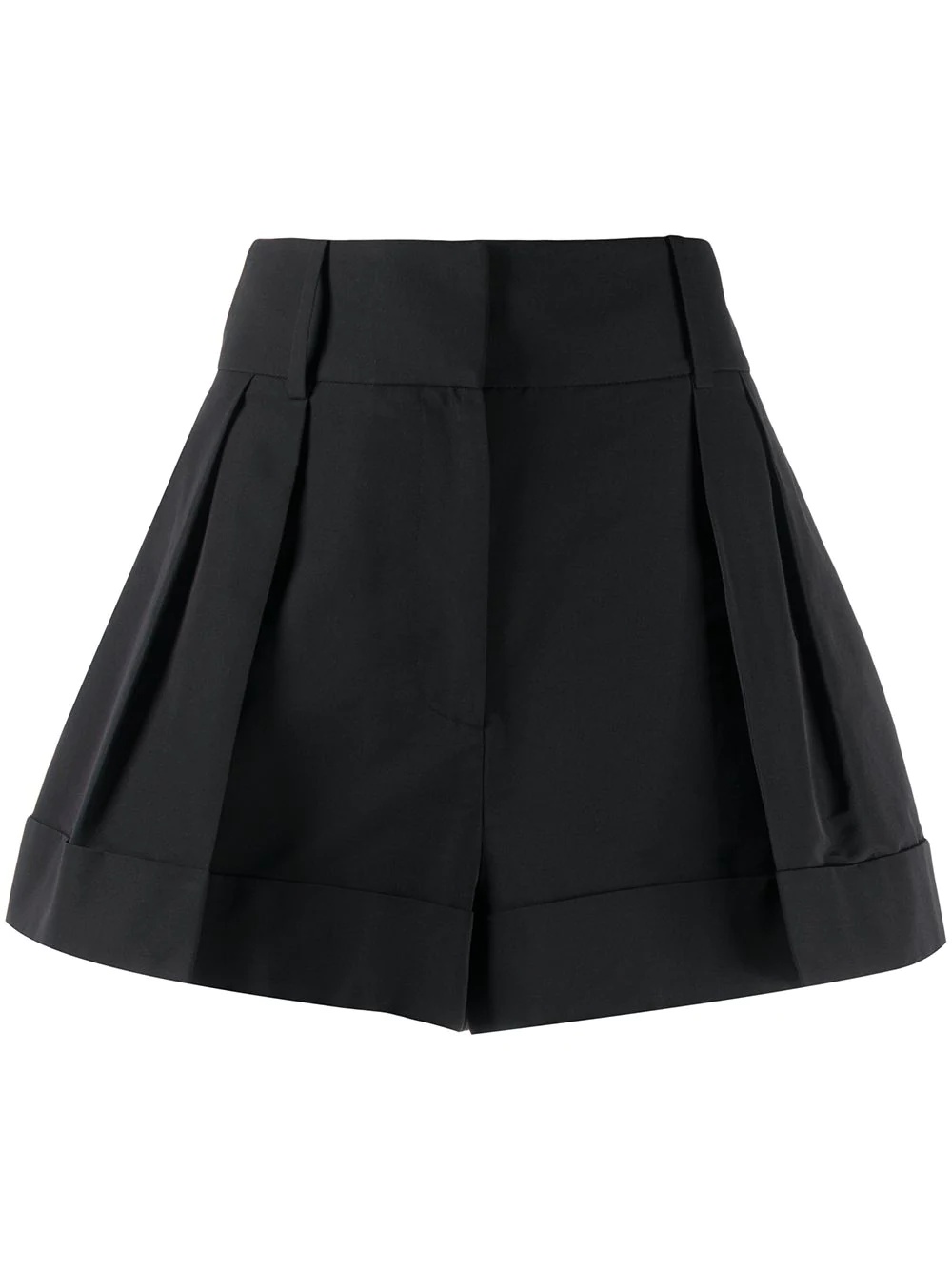 flared pleated short shorts - 1