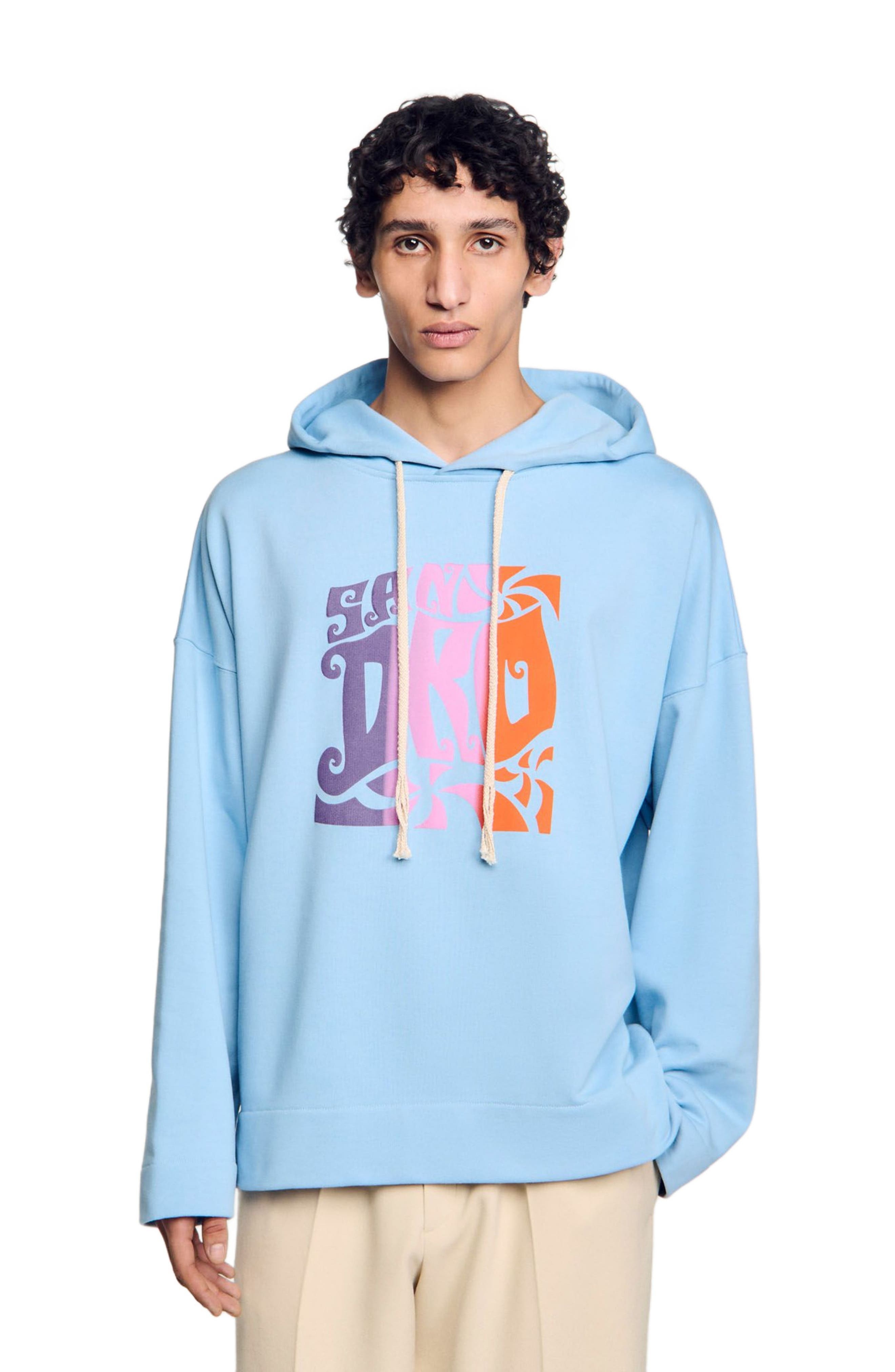 SANDRO Hooded sweatshirt in Blue Sky at Nordstrom - 3