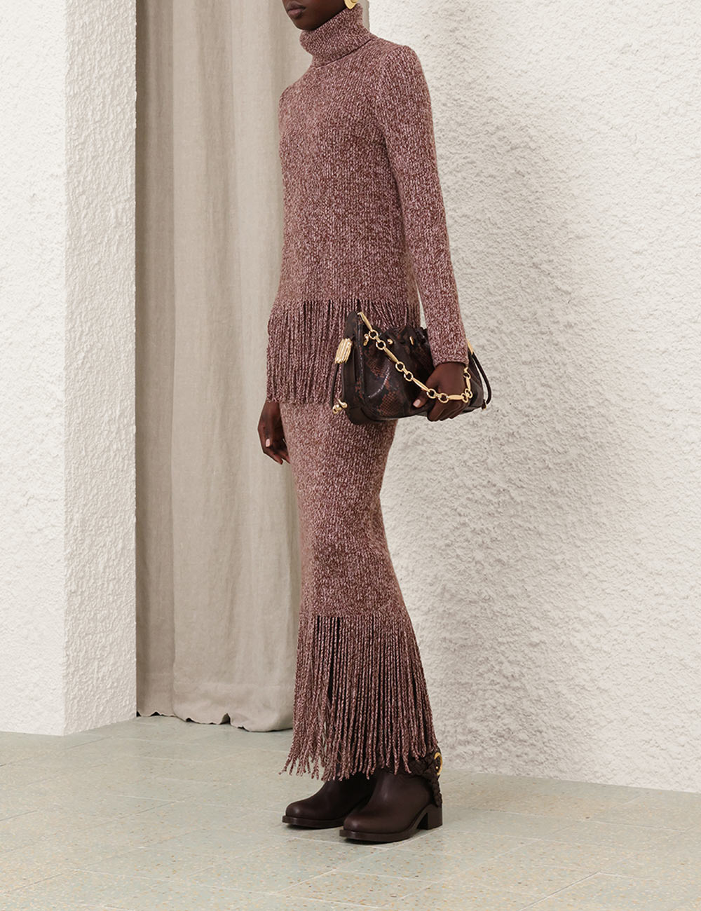 HYPNOTIC FRINGED MIDI SKIRT - 3
