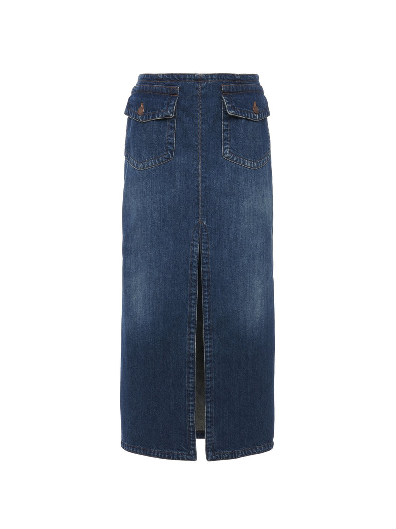 FRONT-SLIT MIDI SKIRT IN DENIM 1