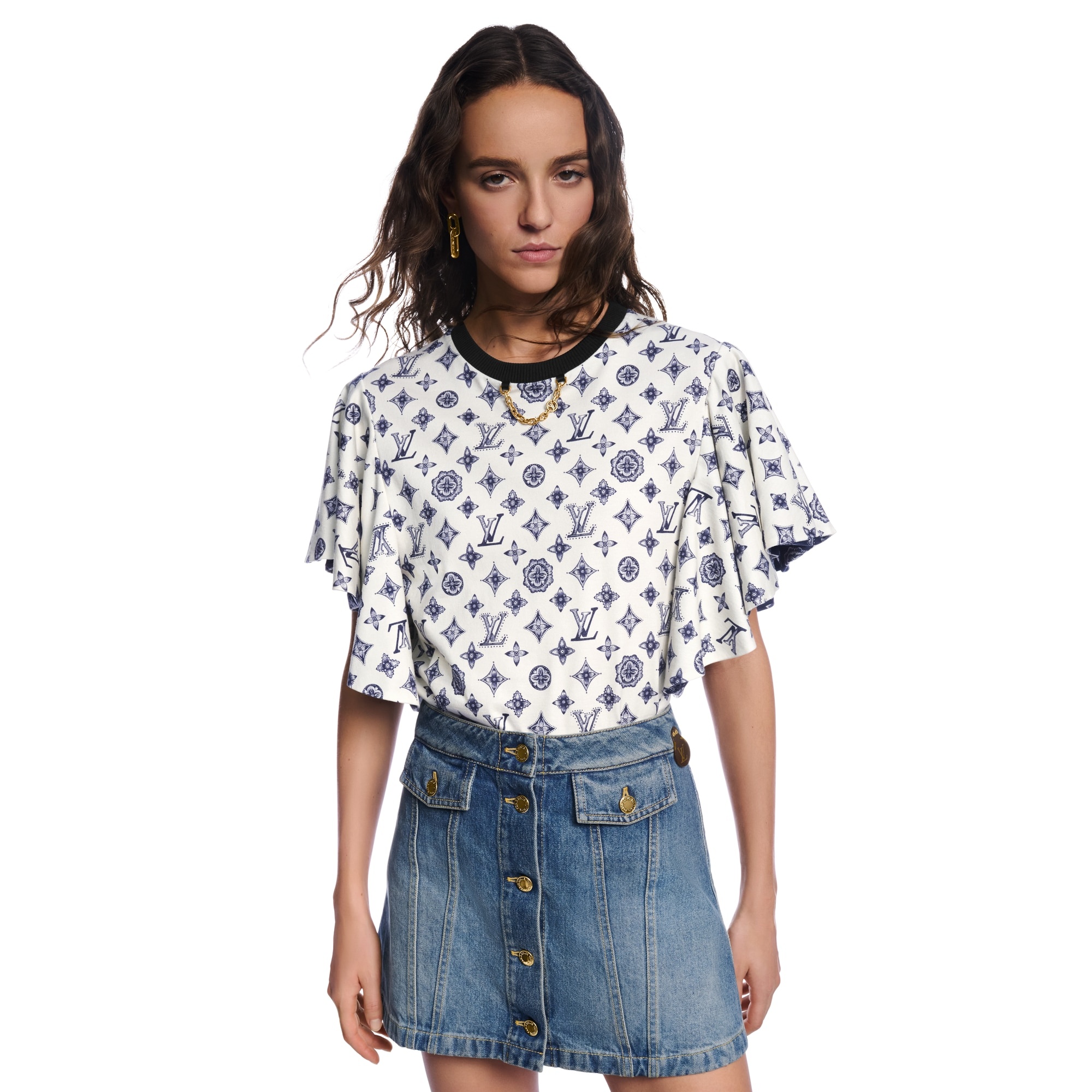 Monogram Flounce Sleeve T-Shirt - 2