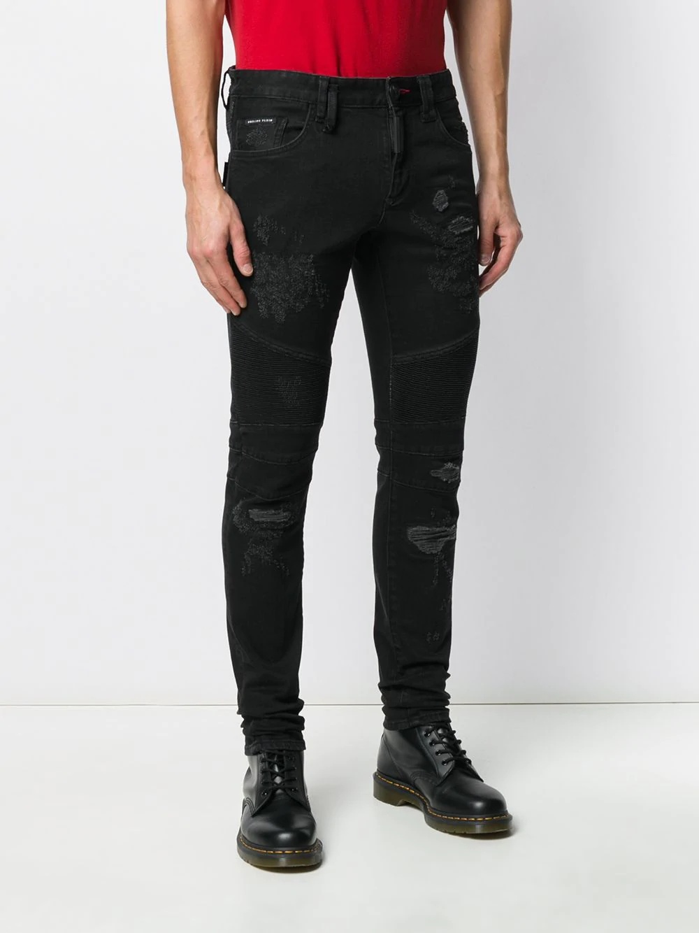 distressed slim-fit jeans - 3