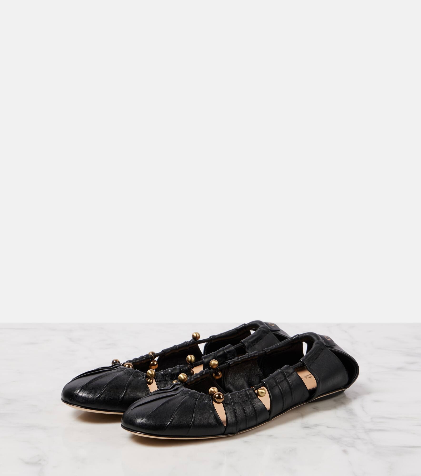 Luna embellished leather ballet flat - 4