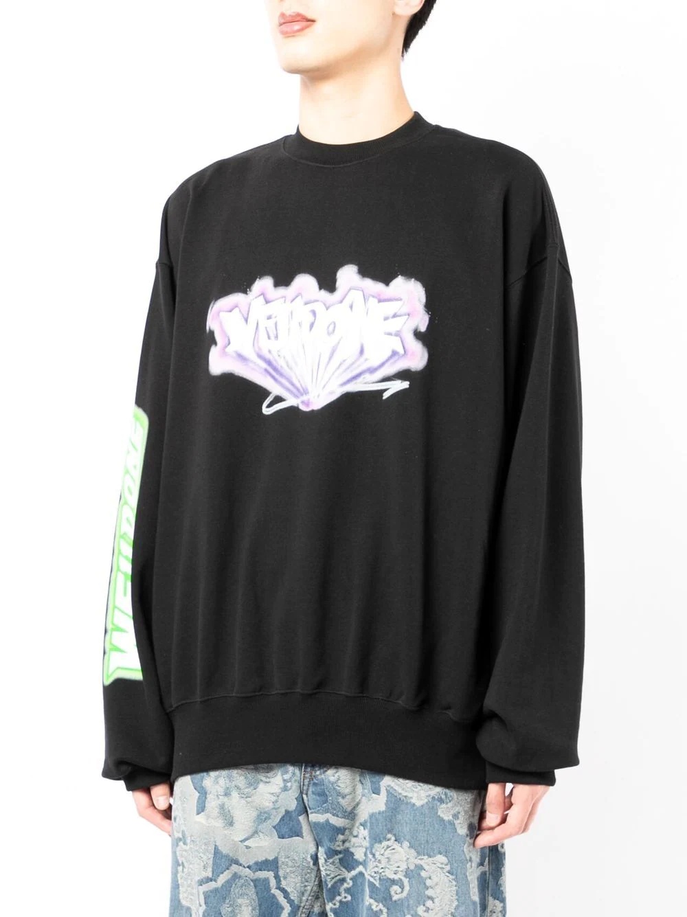 graffiti logo-print sweatshirt - 3