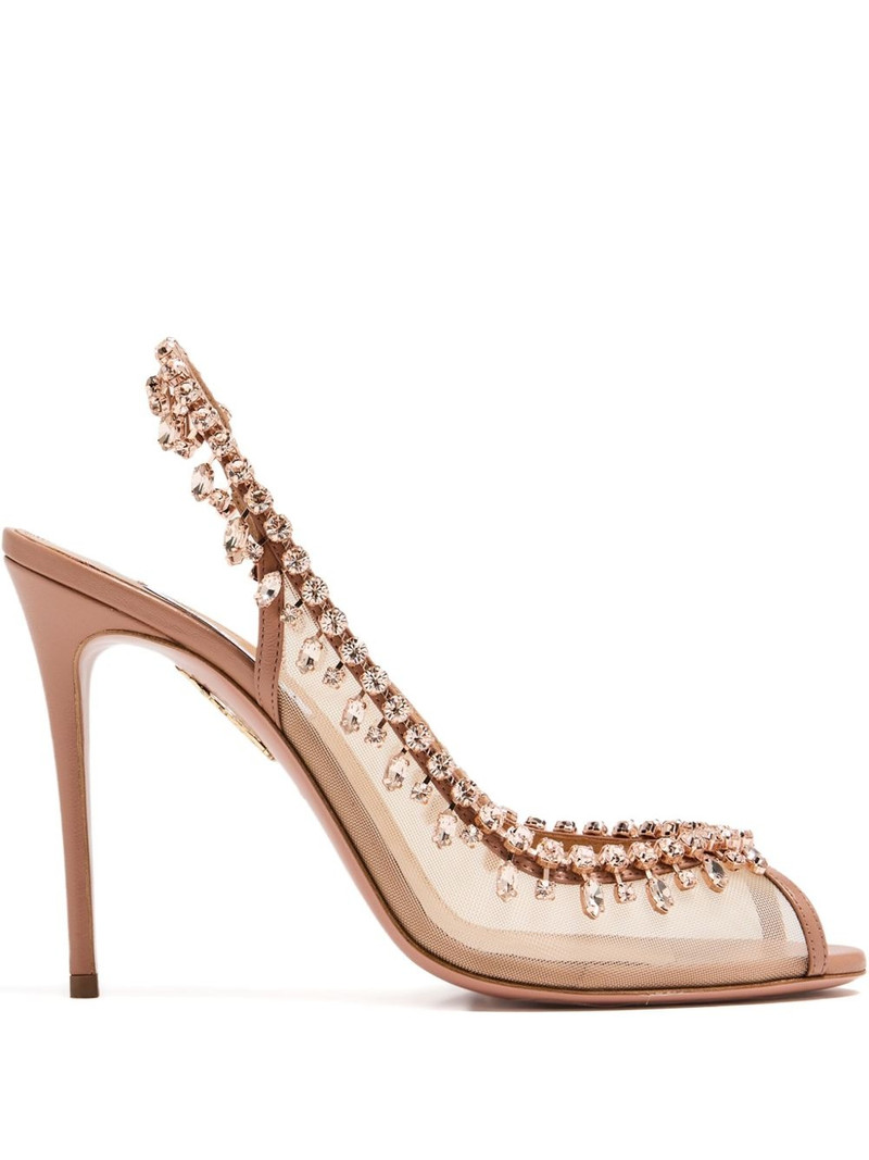 105mm open-toe slingback heeled pumps 1