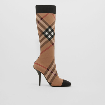 Burberry Knitted Check Sock Boots outlook