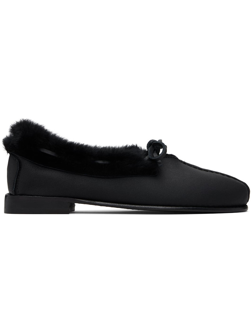 Black Tilla Shearling Loafers 1