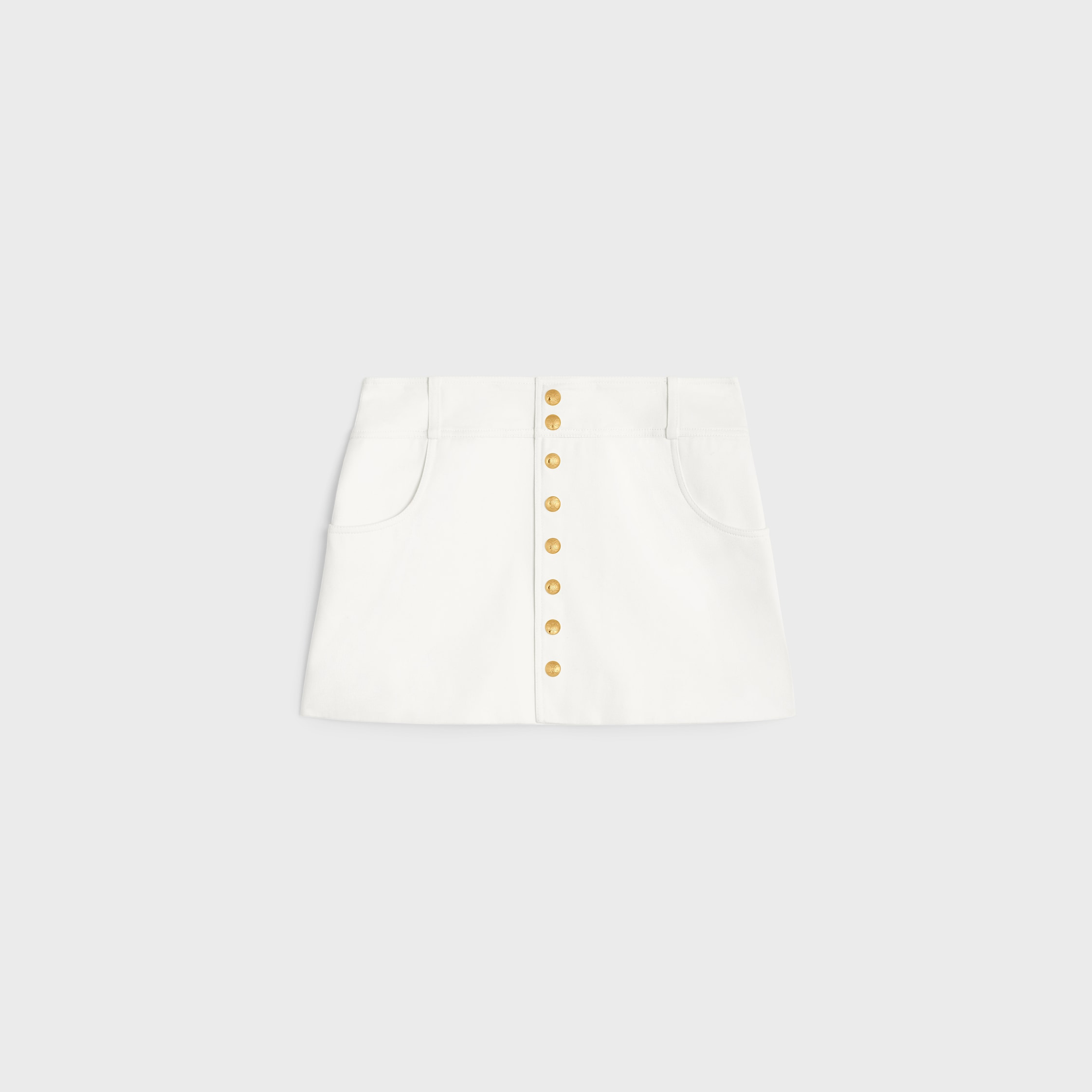 trapeze mini skirt in cotton twill - 1