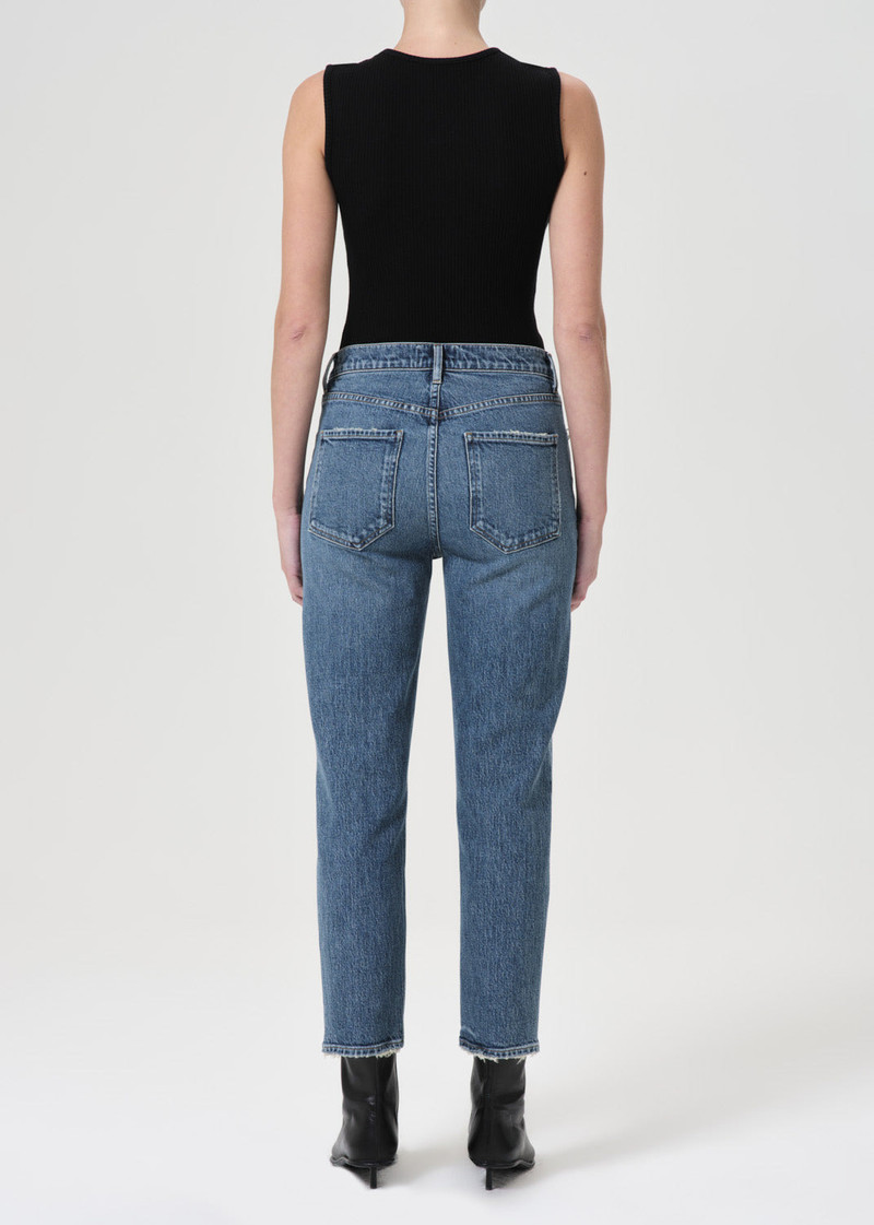 AGOLDE RILEY HIGH RISE STRAIGHT CROP (STRETCH) IN MOOR outlook