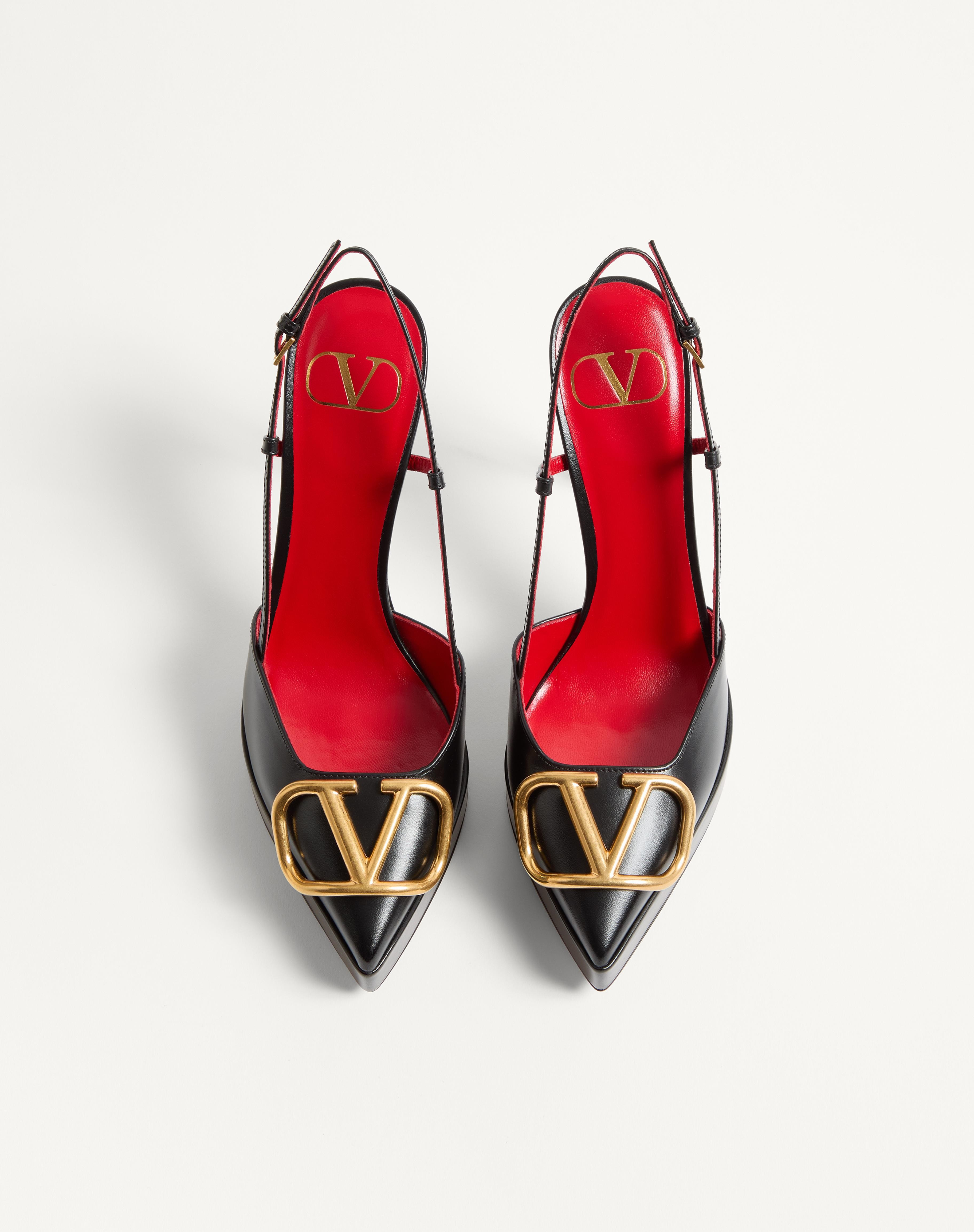 VLOGO SIGNATURE CALFSKIN SLINGBACK PLATFORM PUMP 120MM - 4