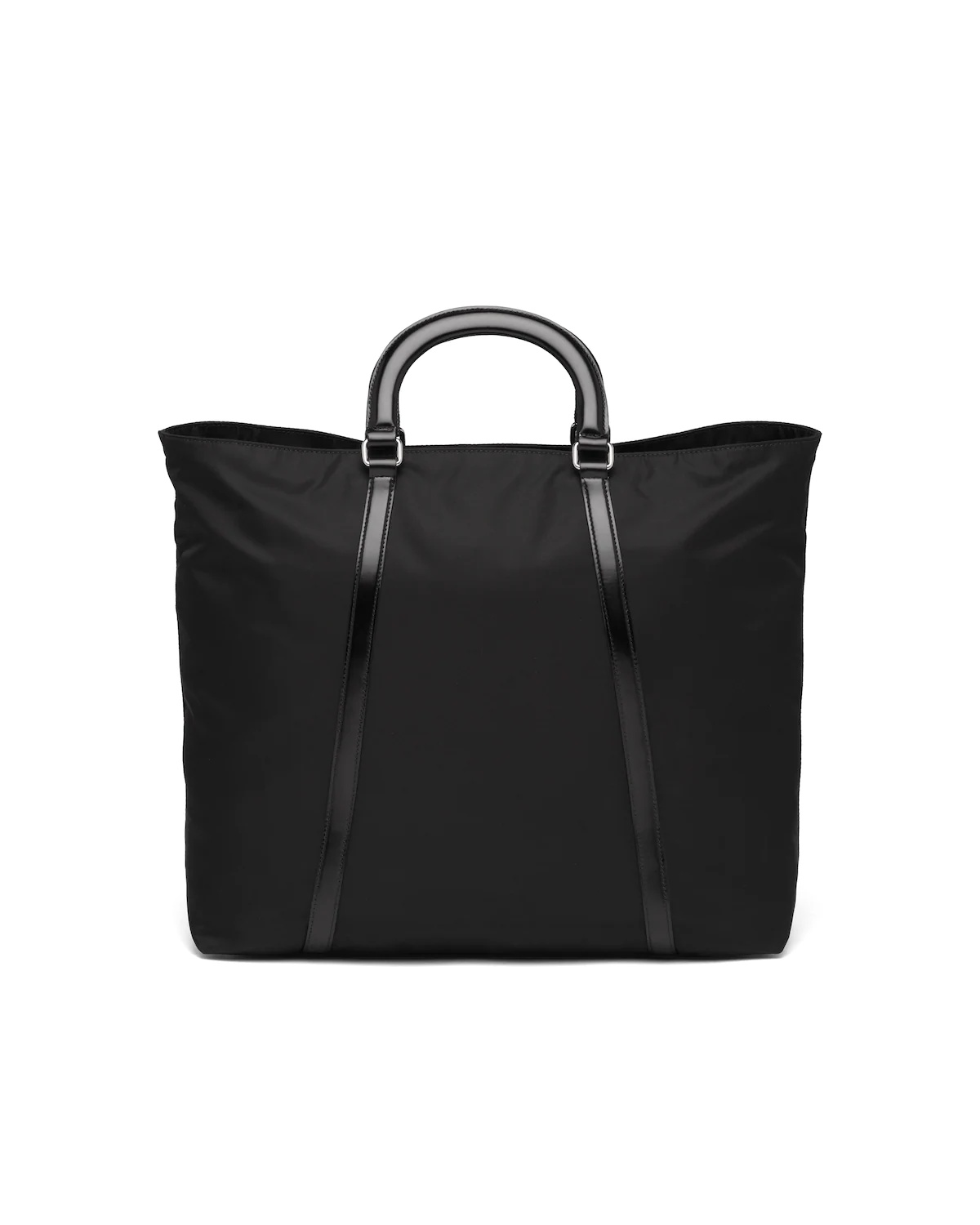 Large nylon and leather tote - 4